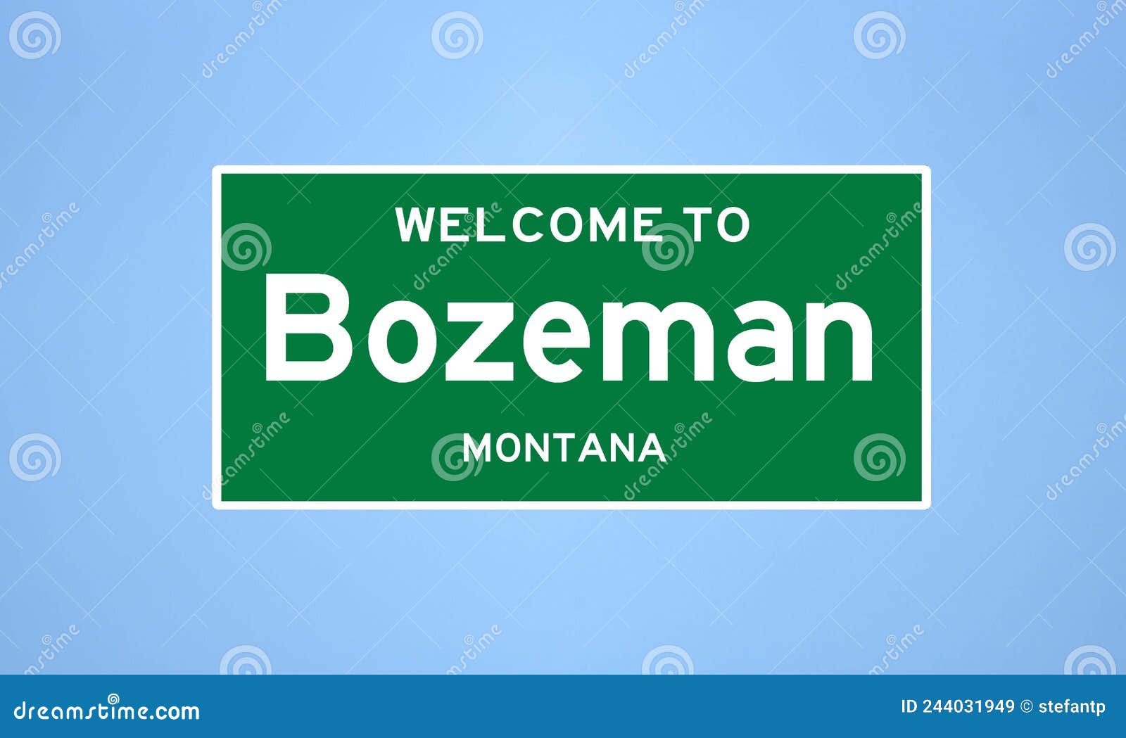 bozeman, montana city limit sign. town sign from the usa.