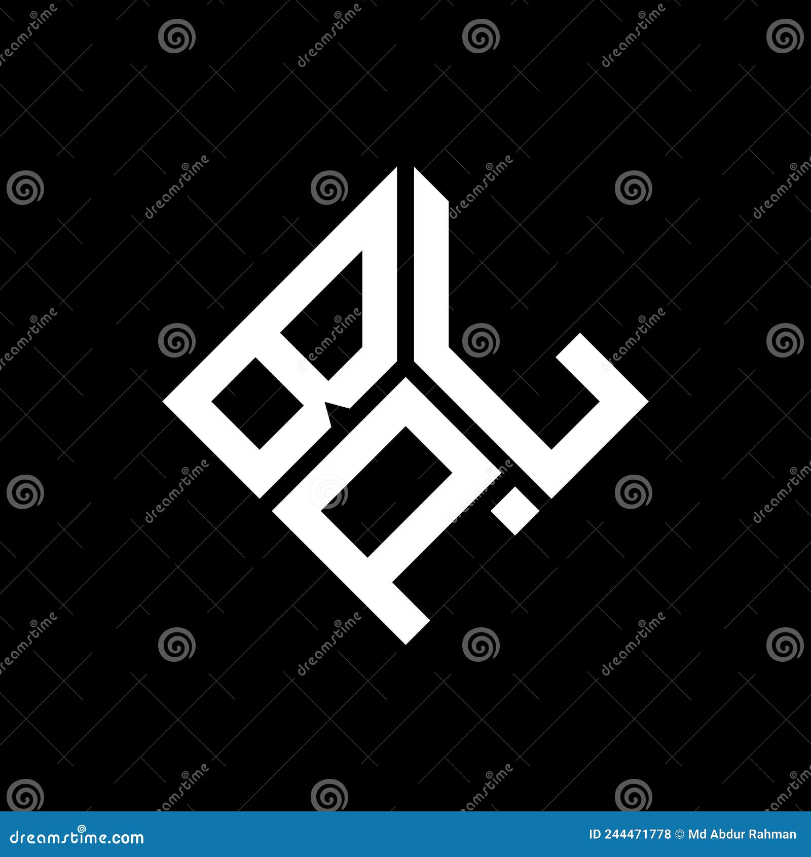 bpl letter logo  on black background. bpl creative initials letter logo concept. bpl letter 