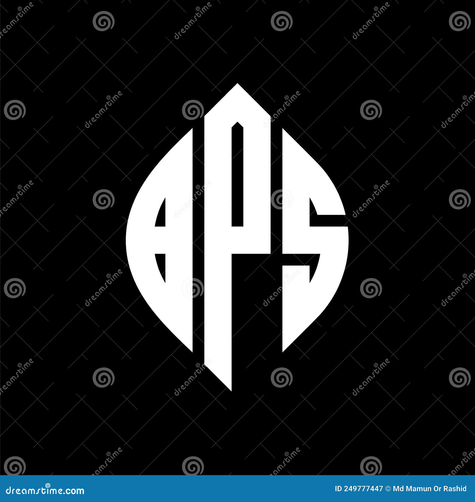 bps circle letter logo  with circle and ellipse . bps ellipse letters with typographic style. the three initials form a