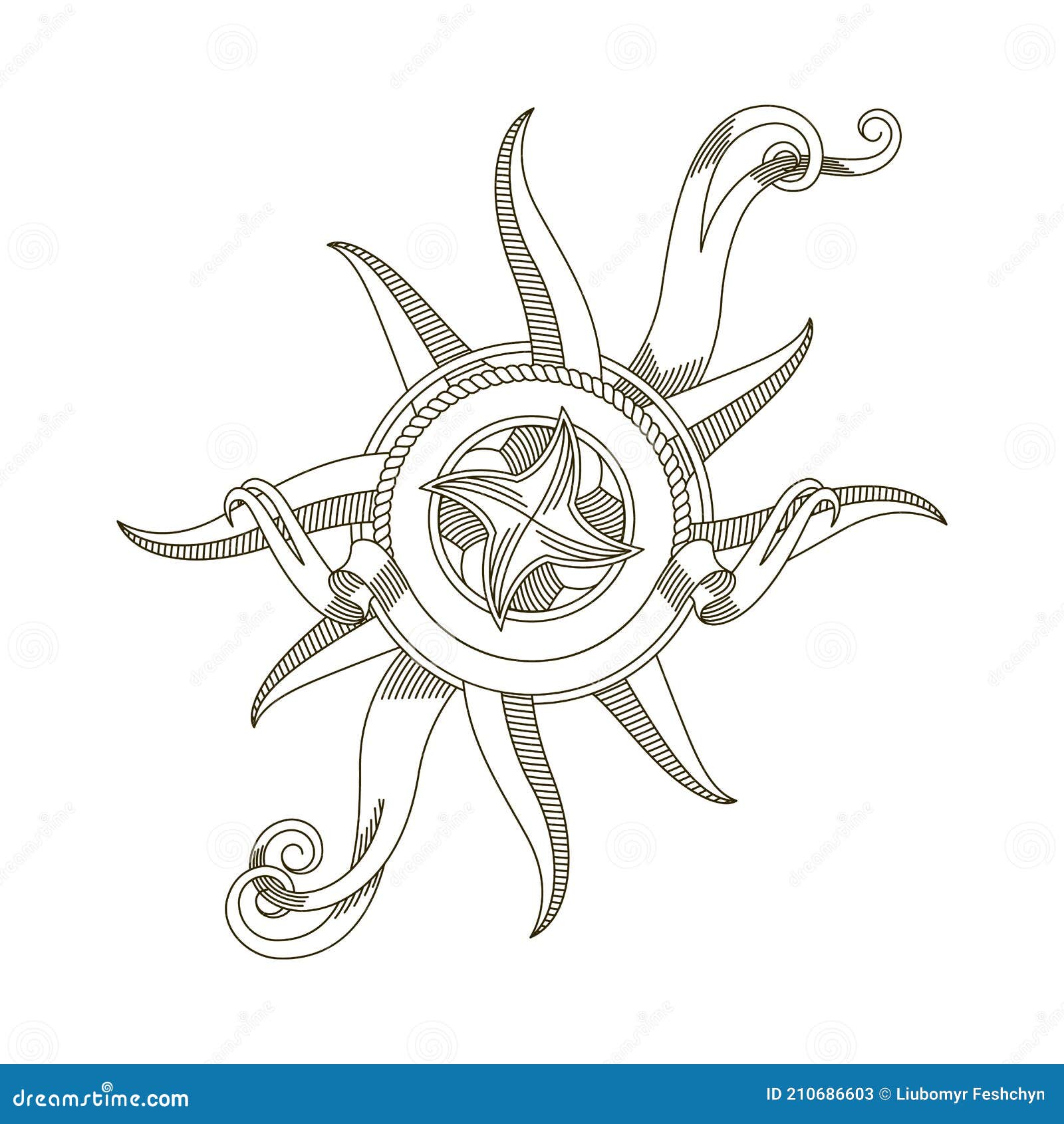 Brújula Retro Náutica. Signo De Vector Antiguo Náutico. Rosa Vintage Del Viento Para La Navegación Marítima. Icono De Brújula Ilustración del Vector - Ilustración de muestra, viaje: 210686603