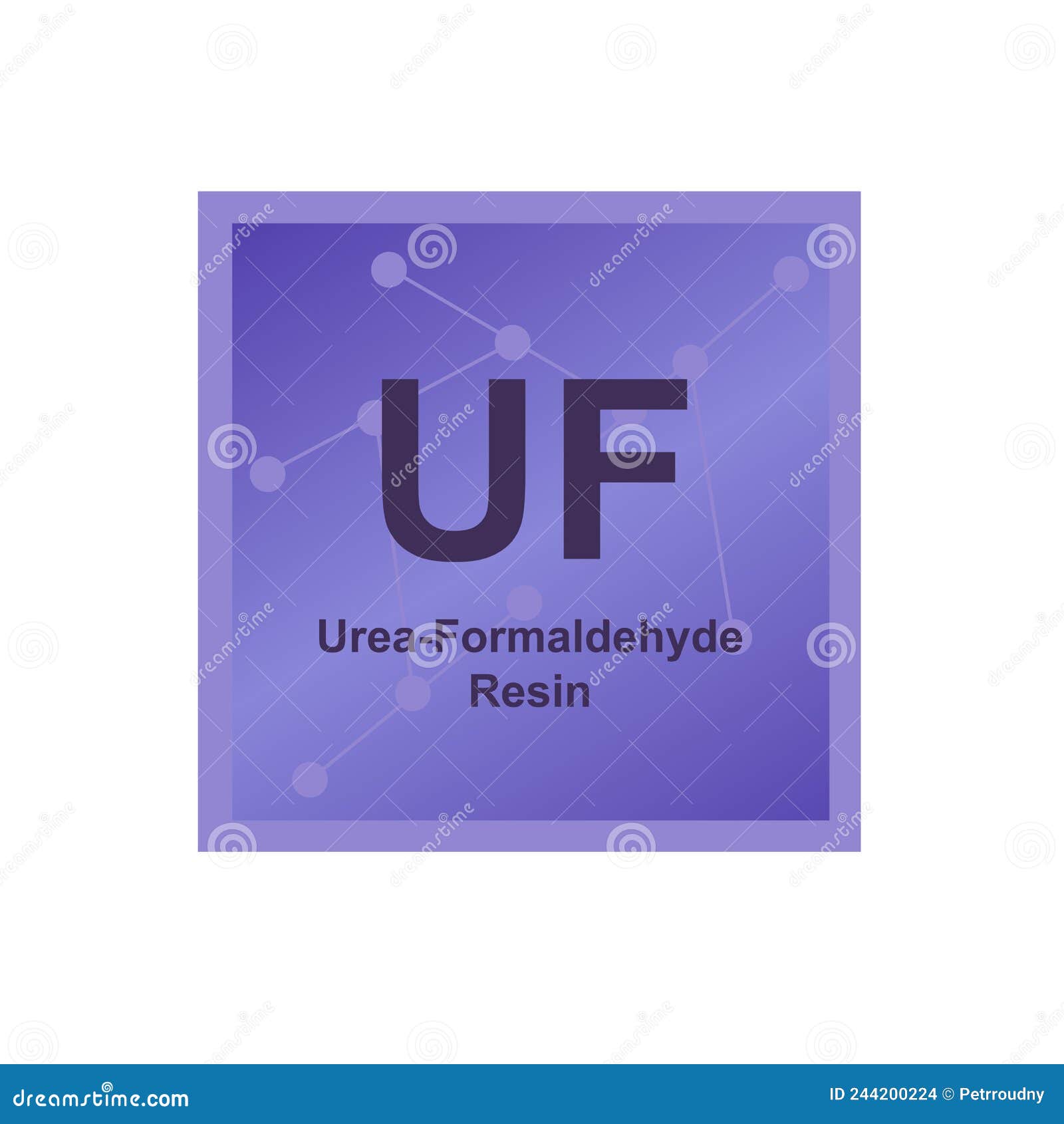 Vector Symbol of Ureaformaldehyde Resin UF Polymer on the Background