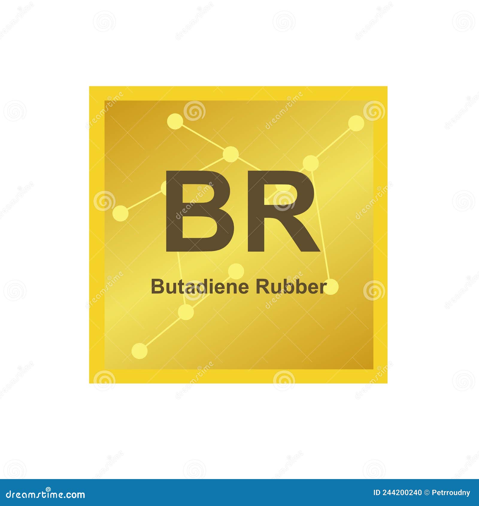 Polybutadiene Butadiene Rubber Polymer, Chemical Structure. Used In