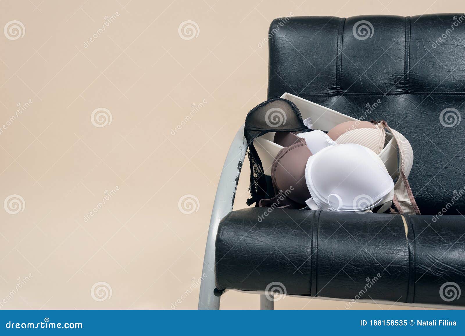 Woman in Red Brassiere and Underwear Lying on Black Leather Sofa · Free  Stock Photo