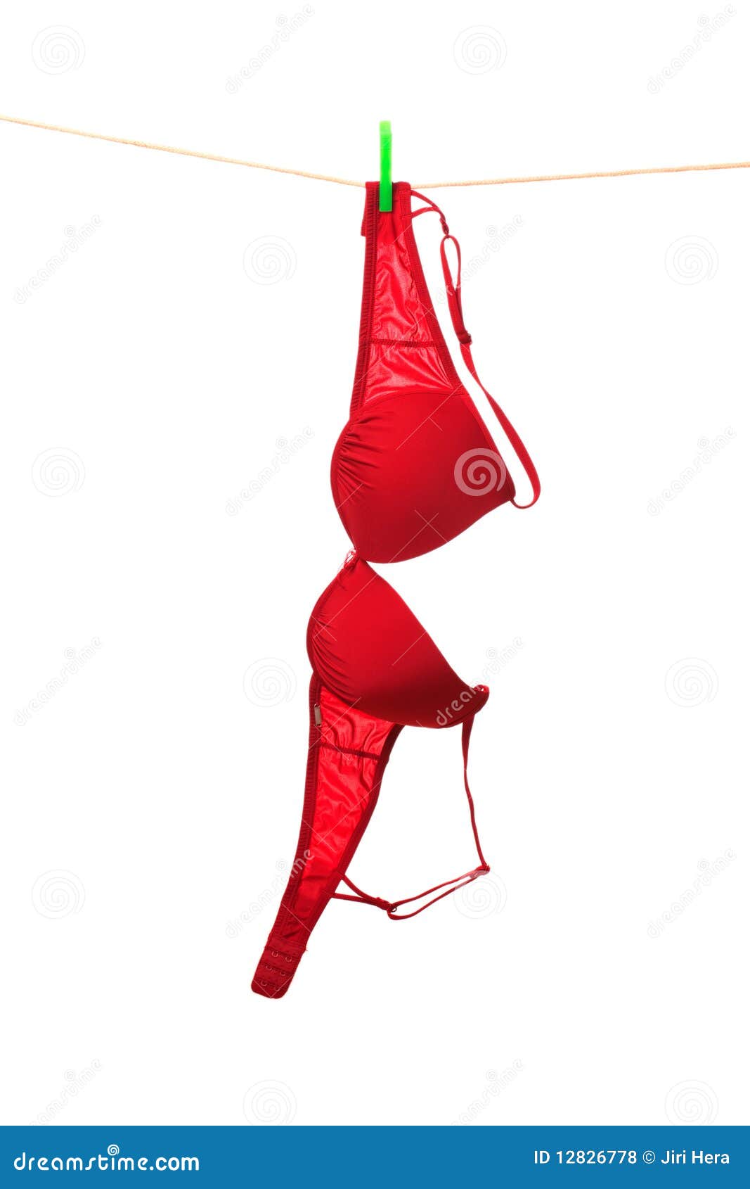 Bra Hanging on Clothes Line Stock Photo - Image of beautiful, body: 12826778