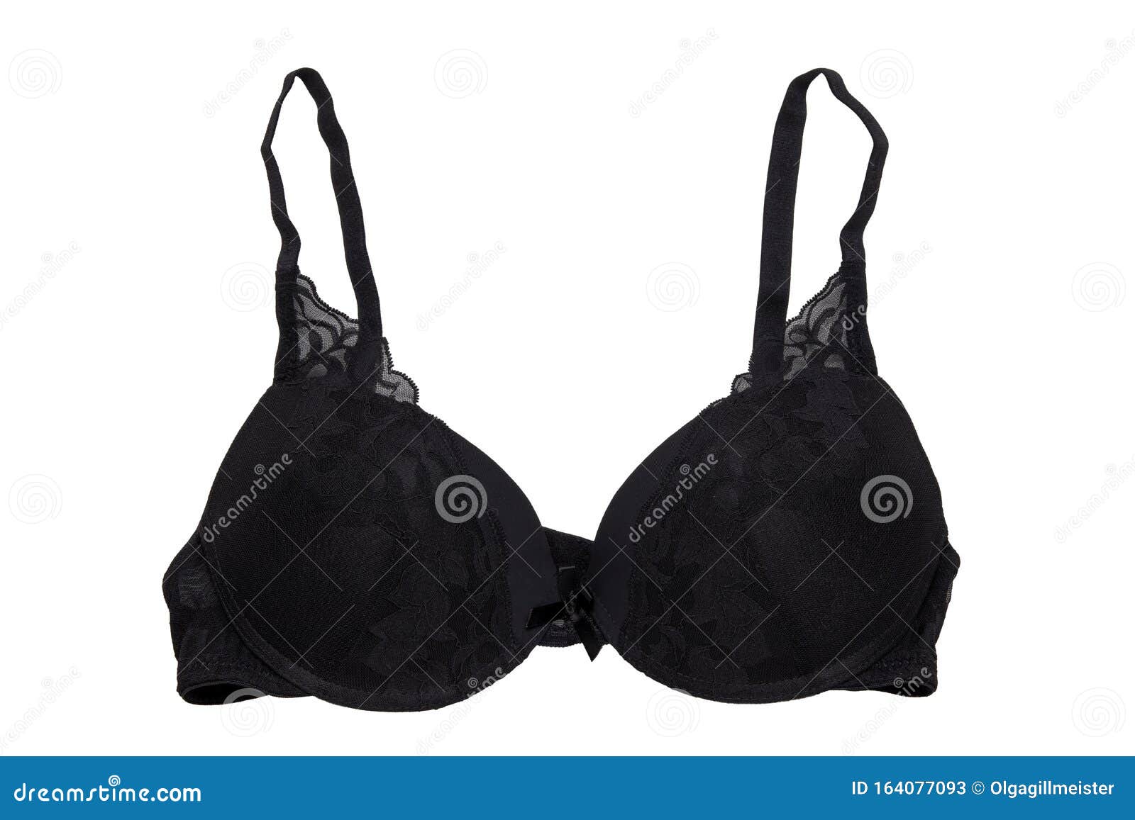Bra Isolated. Closeup of Beautiful Female Stylish Black Bra with Laces and  Straps Isolated on a White Background Stock Image - Image of isolated,  pattern: 164077093