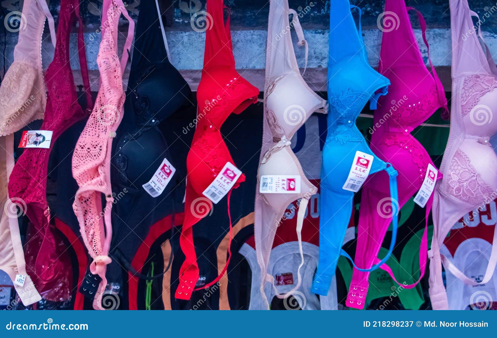 Bra Shop Display in the Market Stock Image - Image of rare, market:  218298237