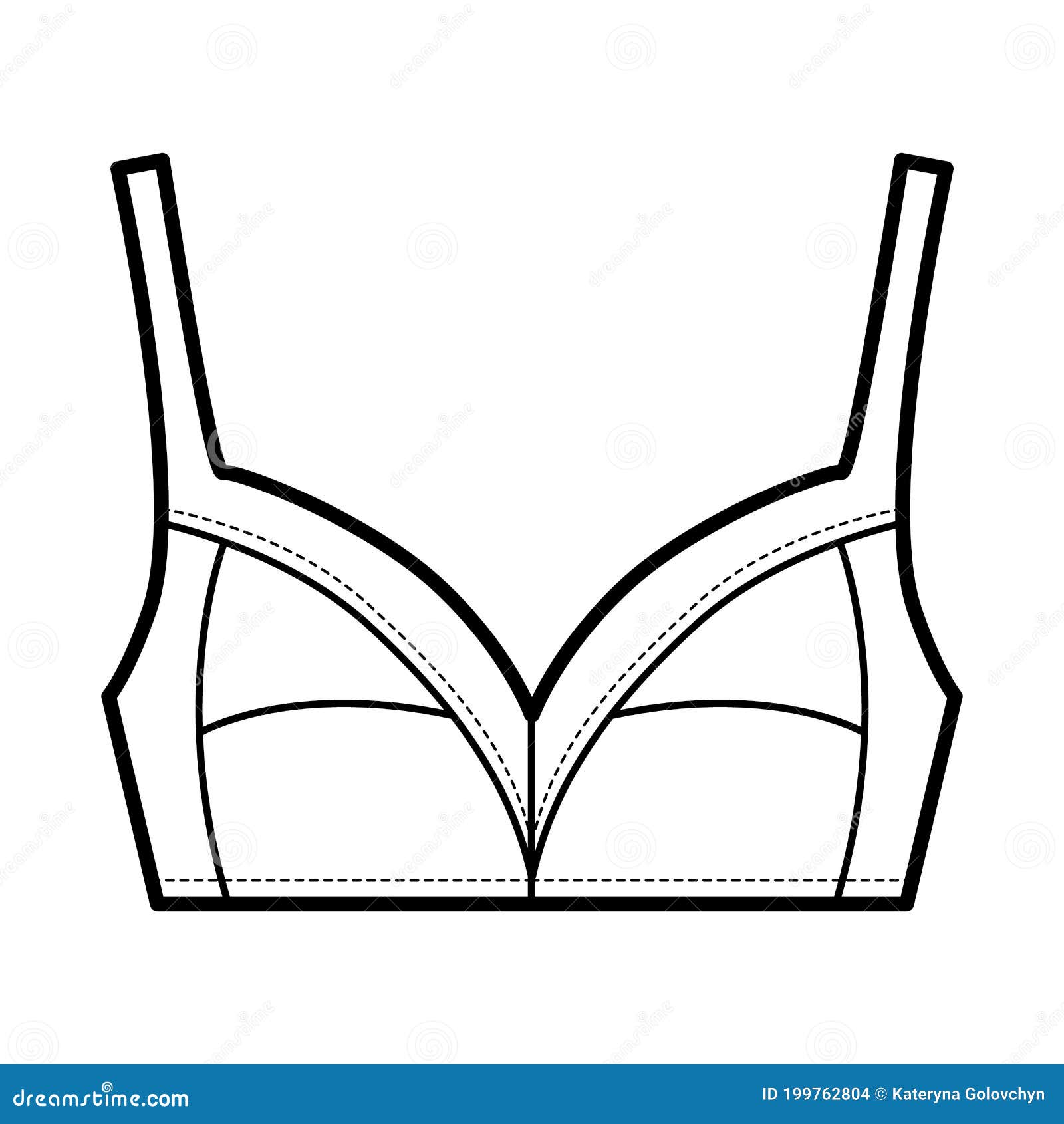 Types of bras. Big vector collection of lingerie. Set of underwear