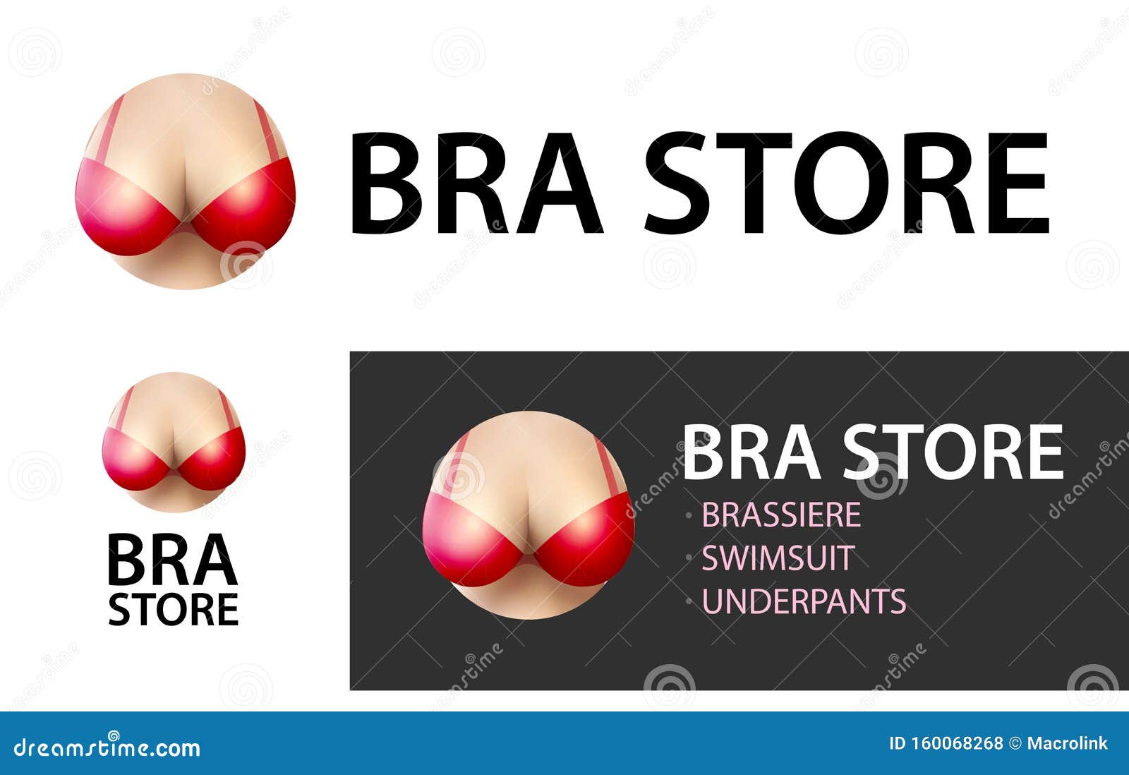 Bra Store Logo Isolated on White. Sign of Tits with Red Bra, Attractive  Illustration of Female Breast in Uplift Stock Vector - Illustration of  logotype, shop: 160068268