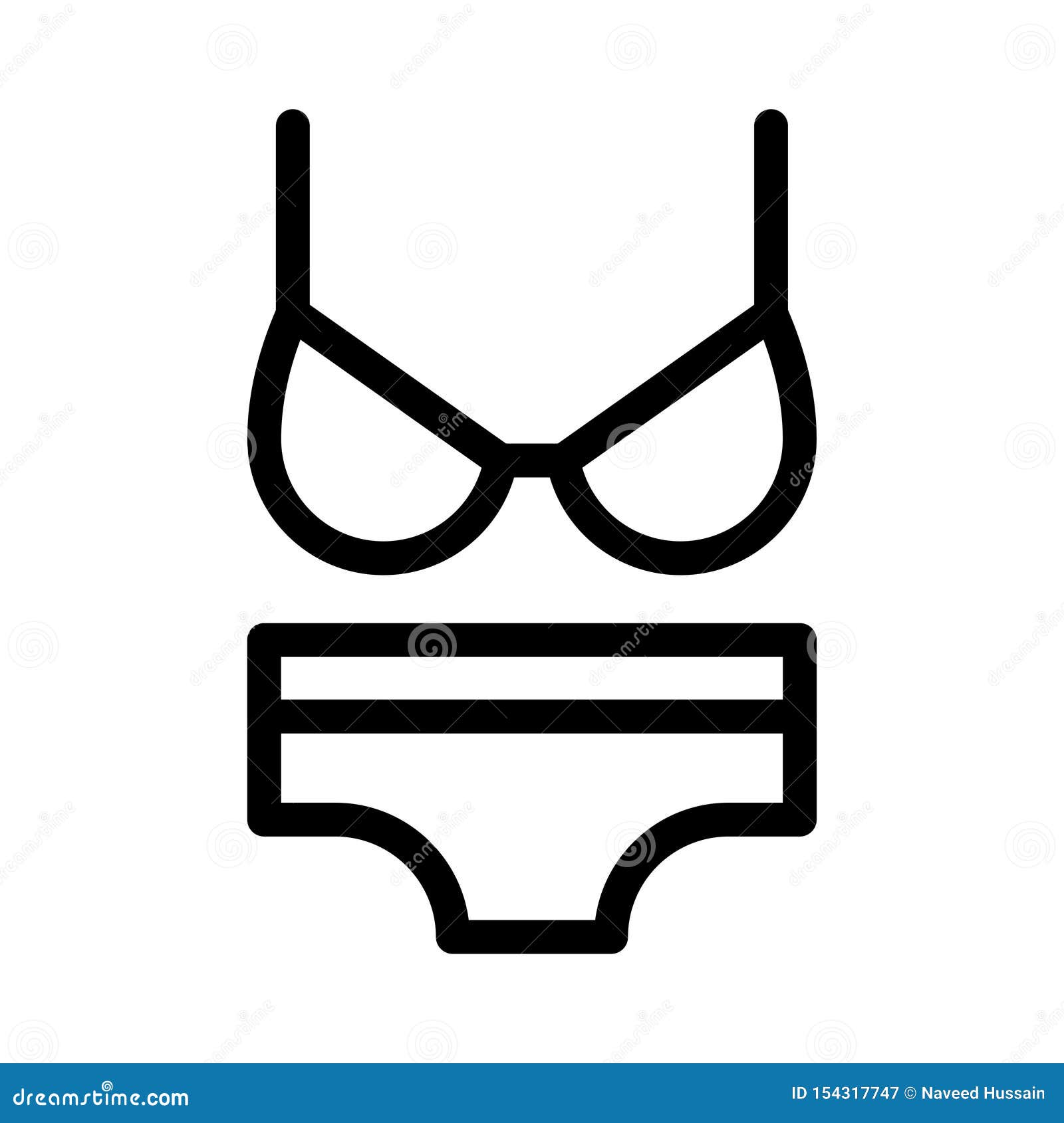 Color Bra Thin Line Icons Set Stock Vector (Royalty Free