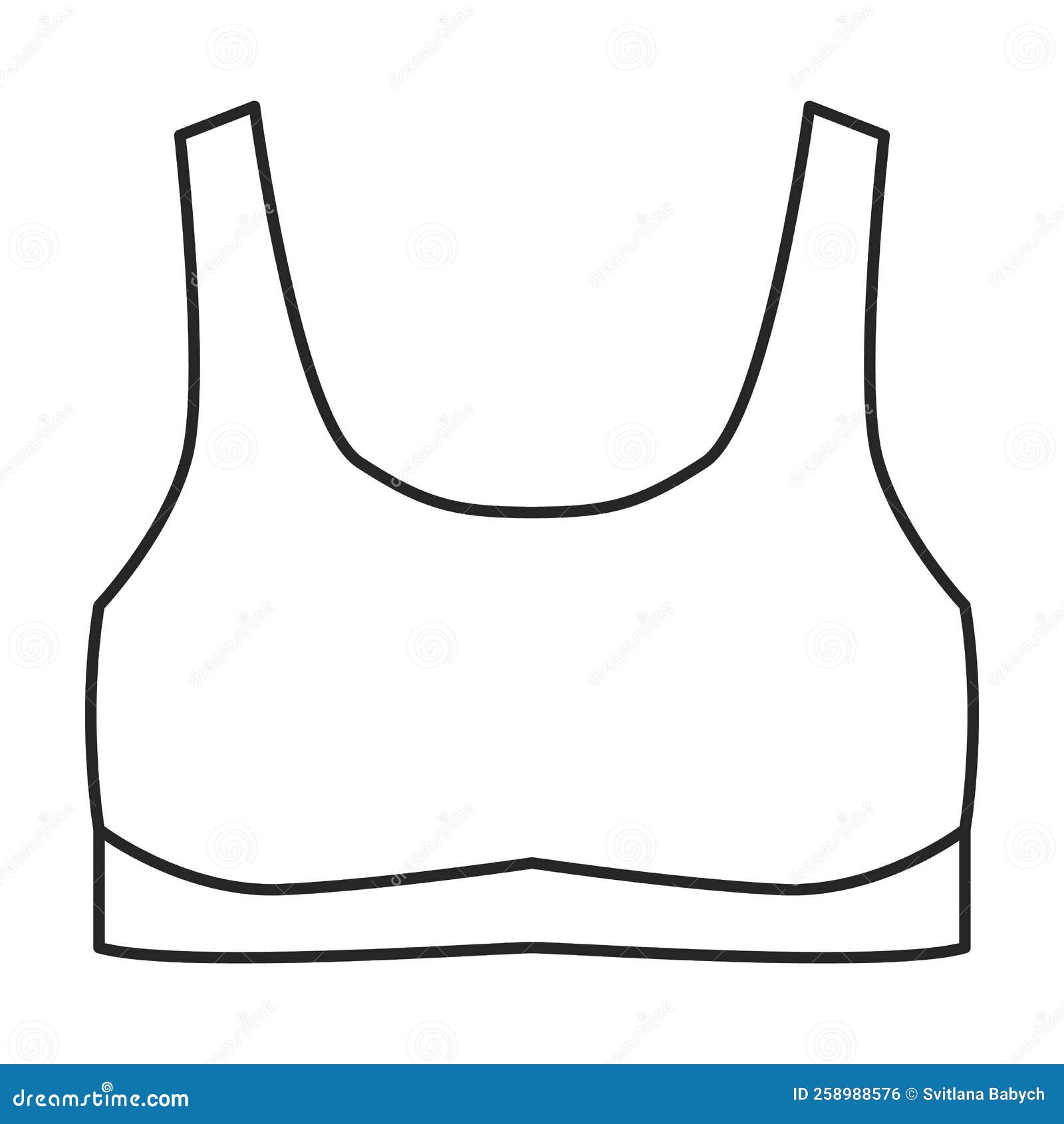 Women`s Sports Bra Outline Icon Stock Vector - Illustration of