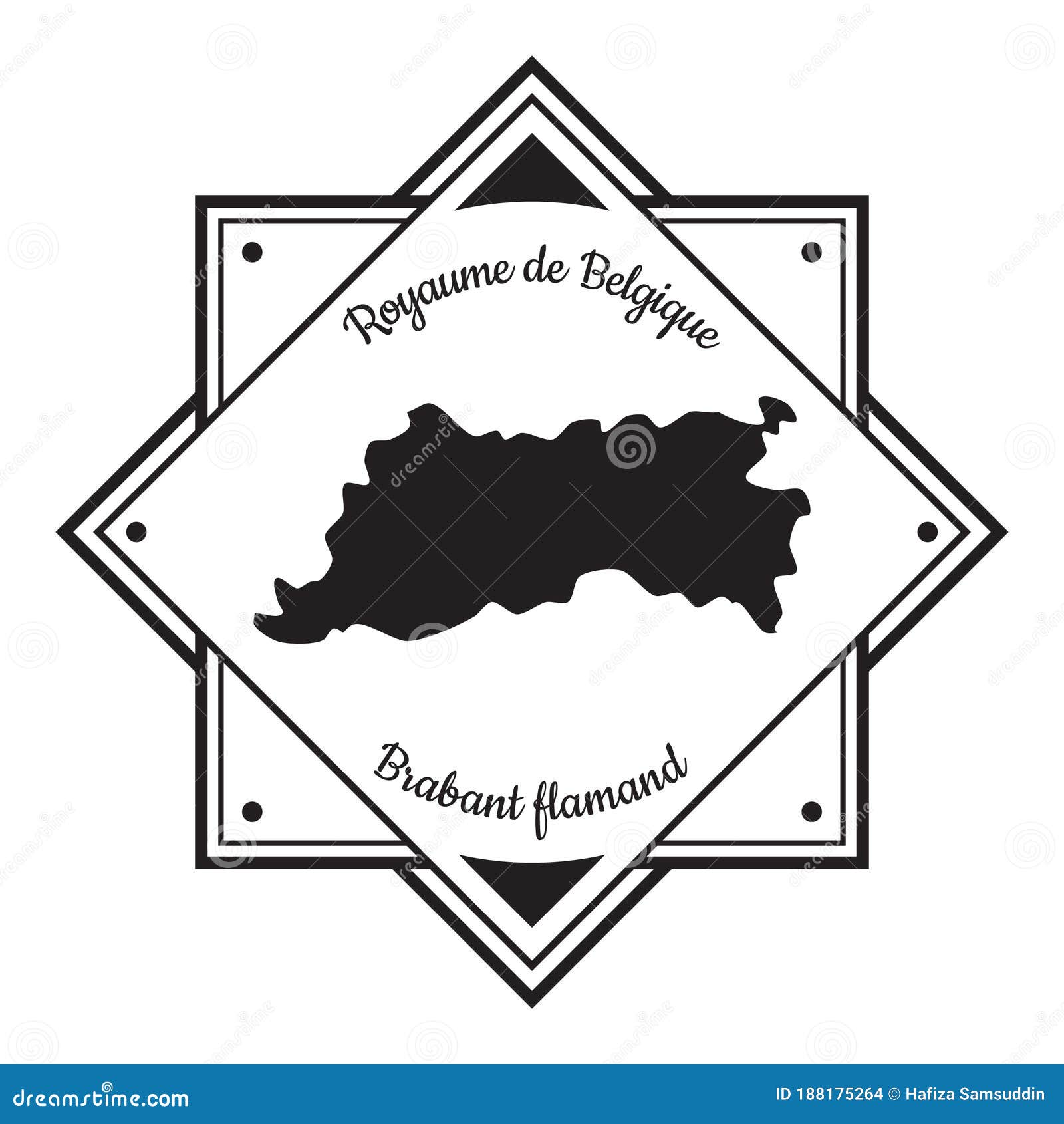 brabant flamand map label.   decorative 