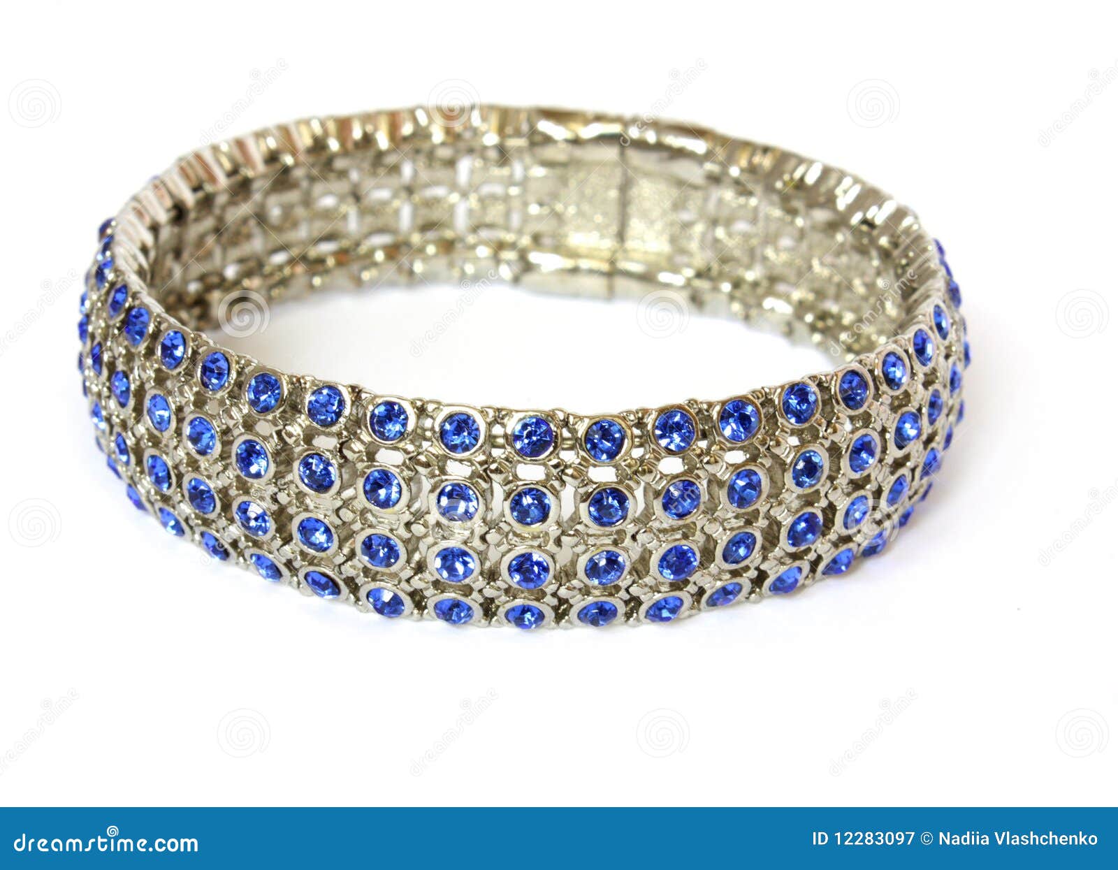 Bracelet with Blue Crystals Stock Image Image of luxury, isolated