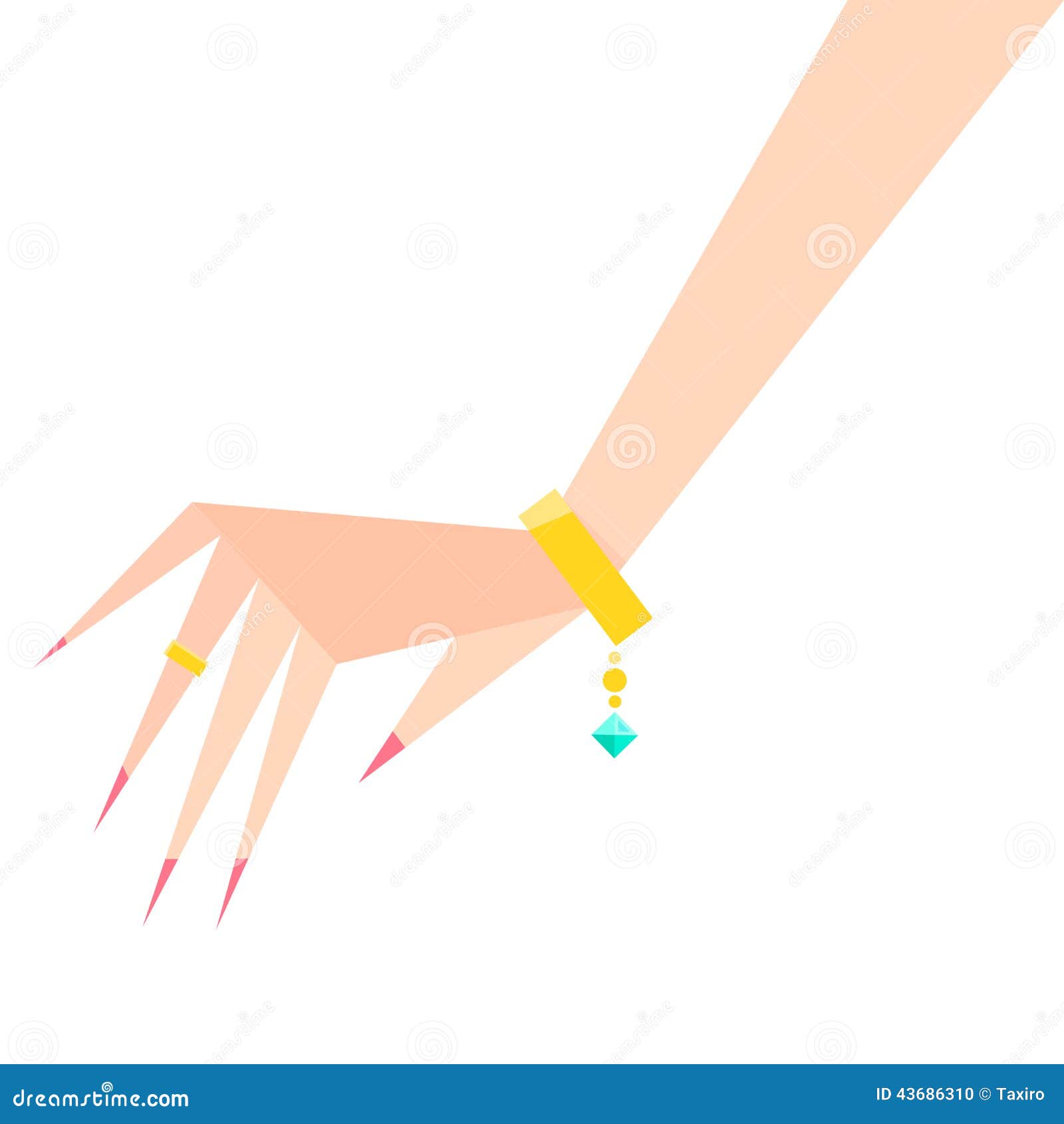 Bracelet Wedding Ring on Hand Stock Illustration Illustration of