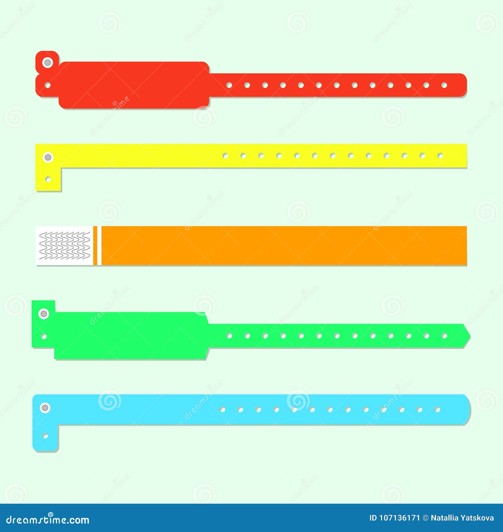Wristband Template Set Vector Illustration 135909302 Wristband Template Set Vector Illustration 135909302