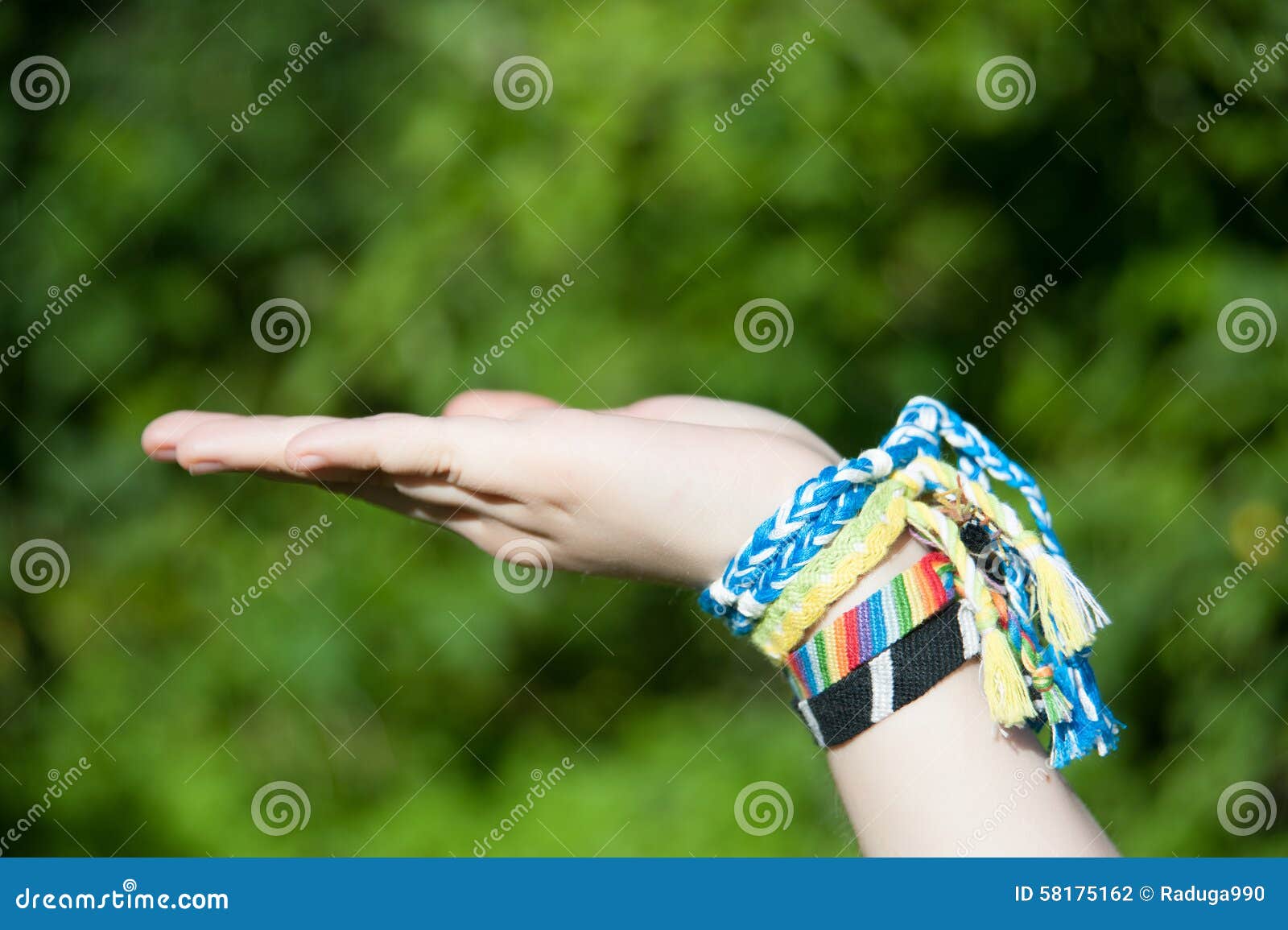 Bracelets from threads stock photo. Image of teenage 58175162