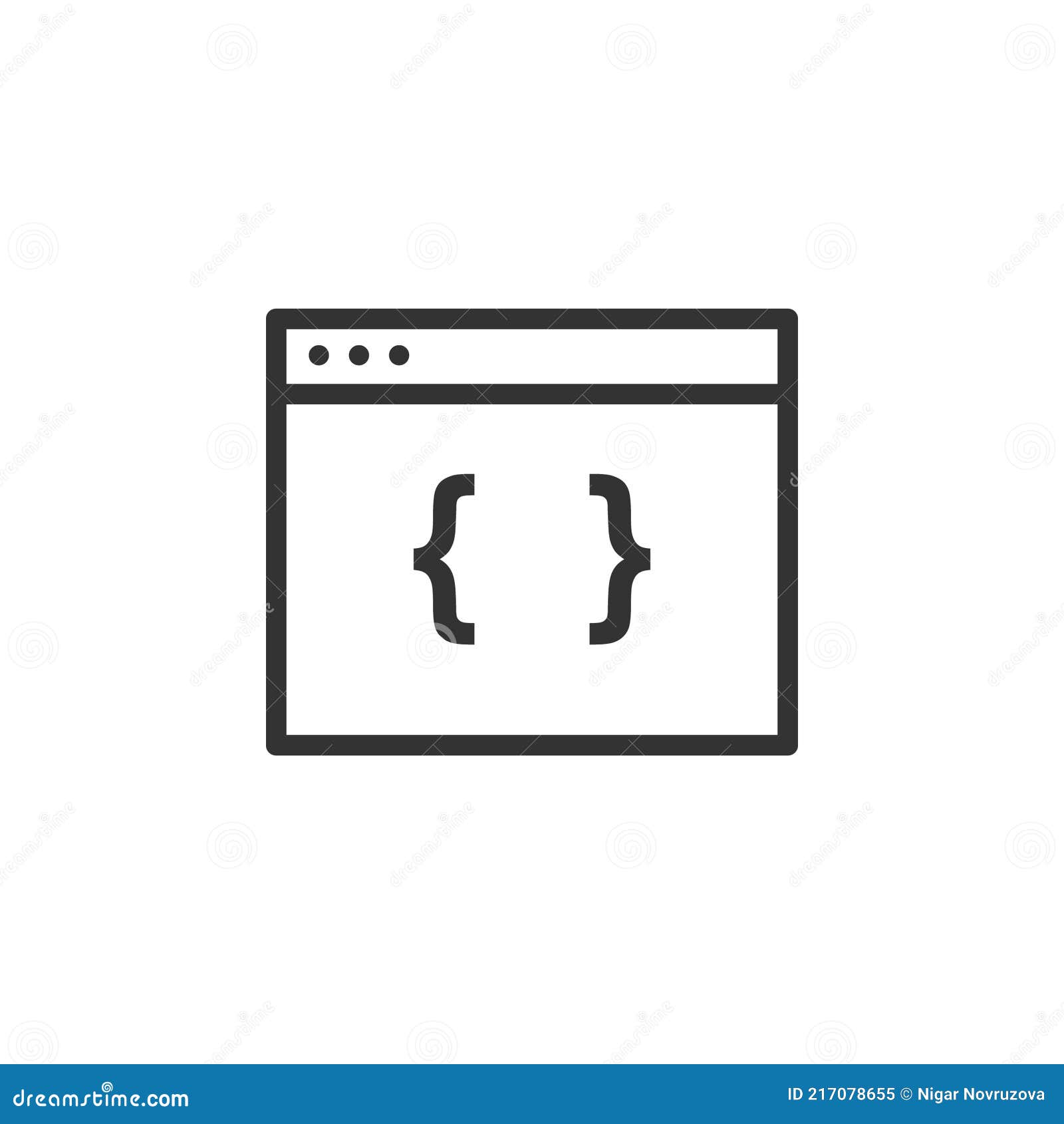 Braces Character Isolated Icon on Computer Monitor Stock Vector