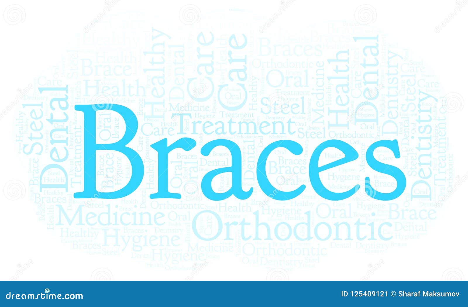 Braces word cloud. stock illustration. Illustration of dentistry 125409121