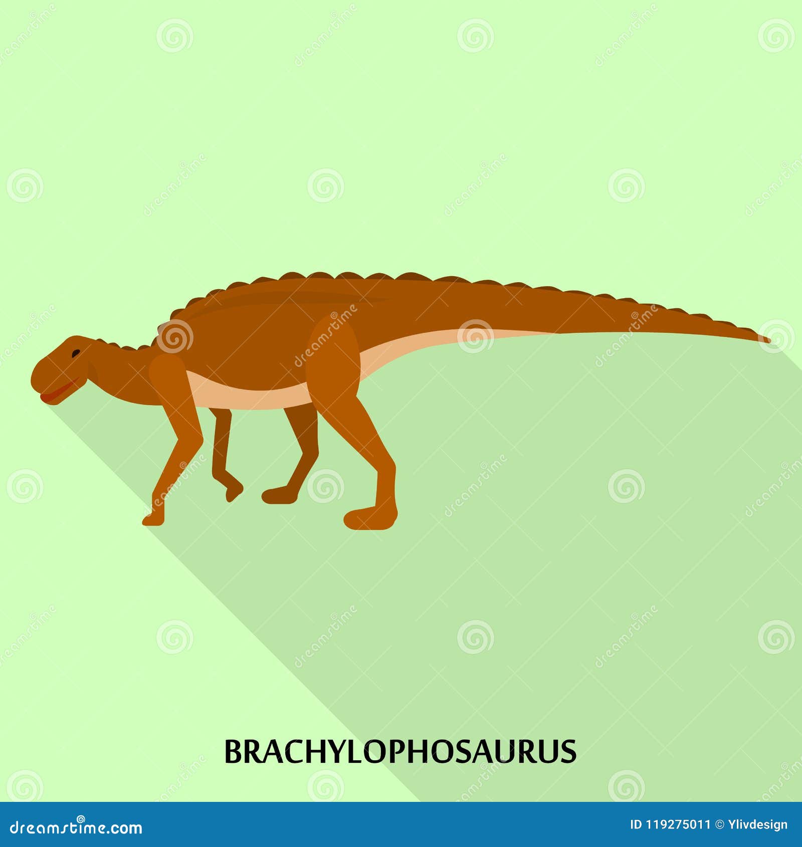 brachylophosaurus icon, flat style