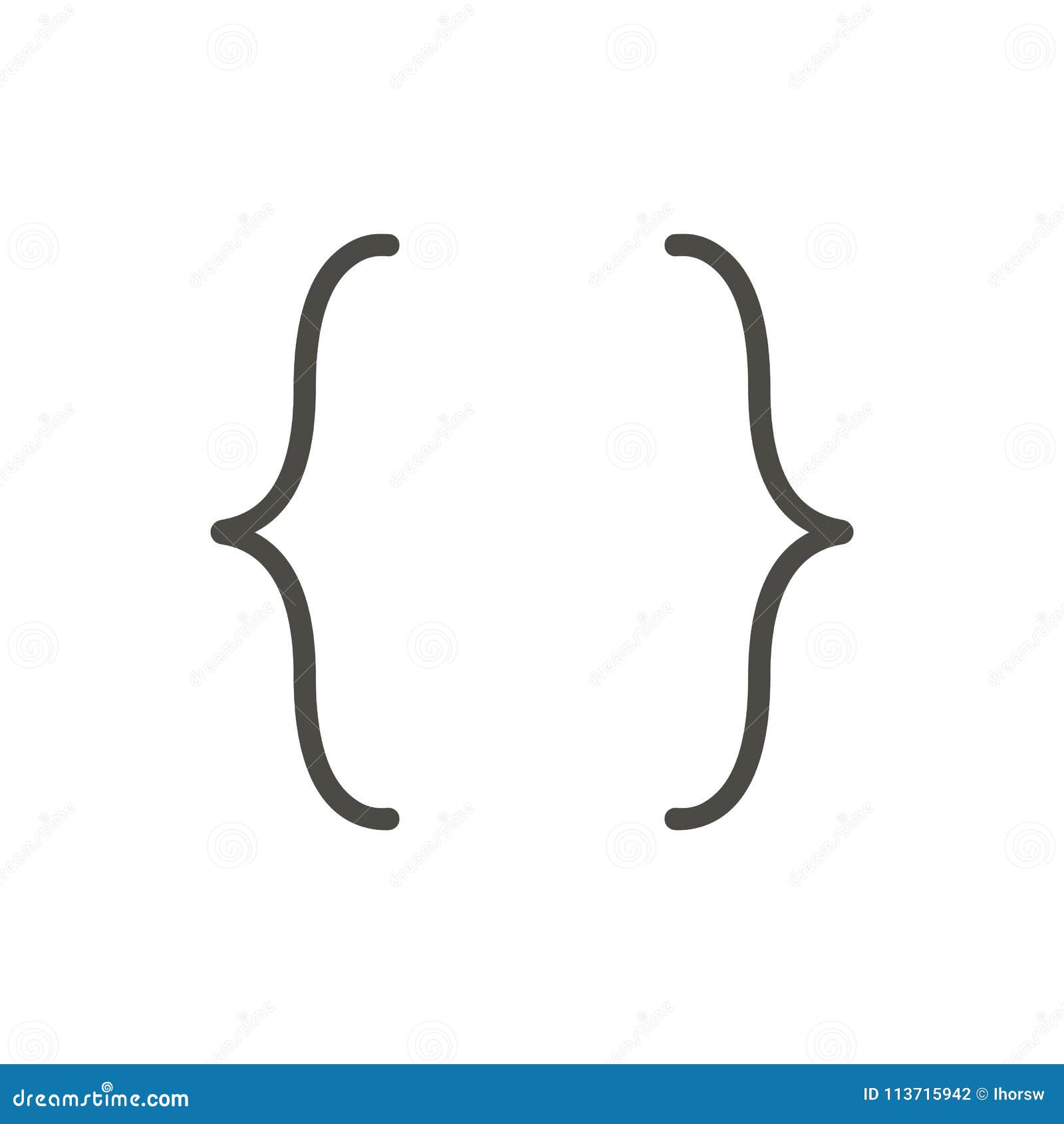 Bracket Icon Vector. Outline Coding, Line Quote Symbol Stock Vector Illustration of minimal