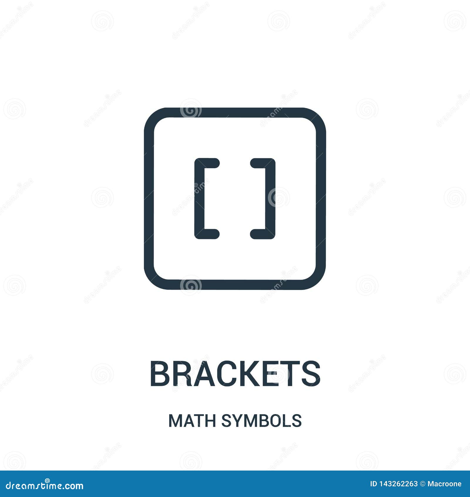 Brackets Icon Vector from Math Symbols Collection. Thin Line Brackets  Outline Icon Vector Illustration Stock Vector - Illustration of bracket,  trendy: 143262263