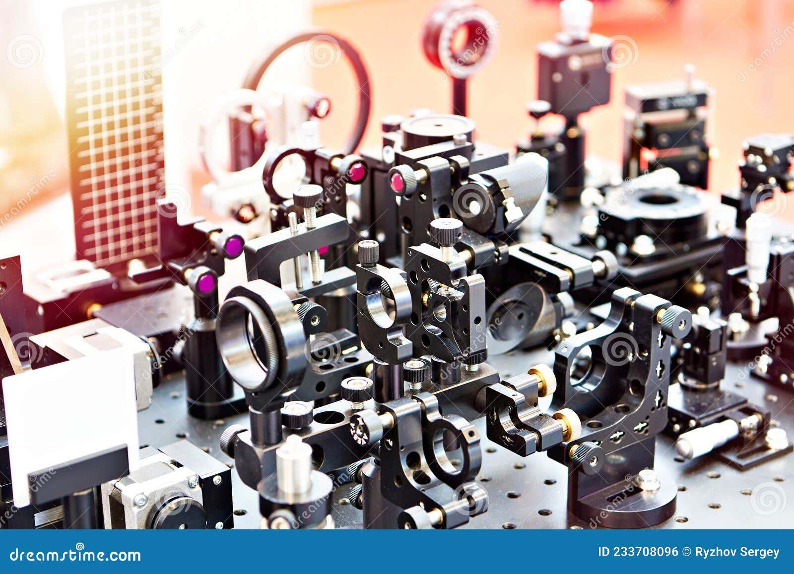 Brackets and Rails for Optical Industry Stock Photo Image of
