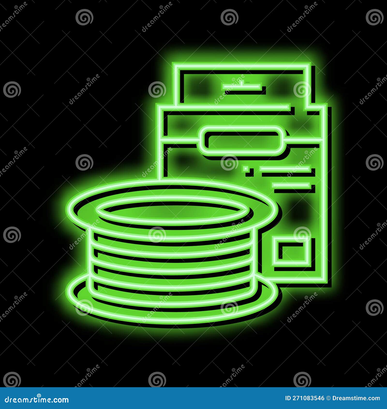 Braid Fishing Line Neon Glow Icon Illustration Stock Vector