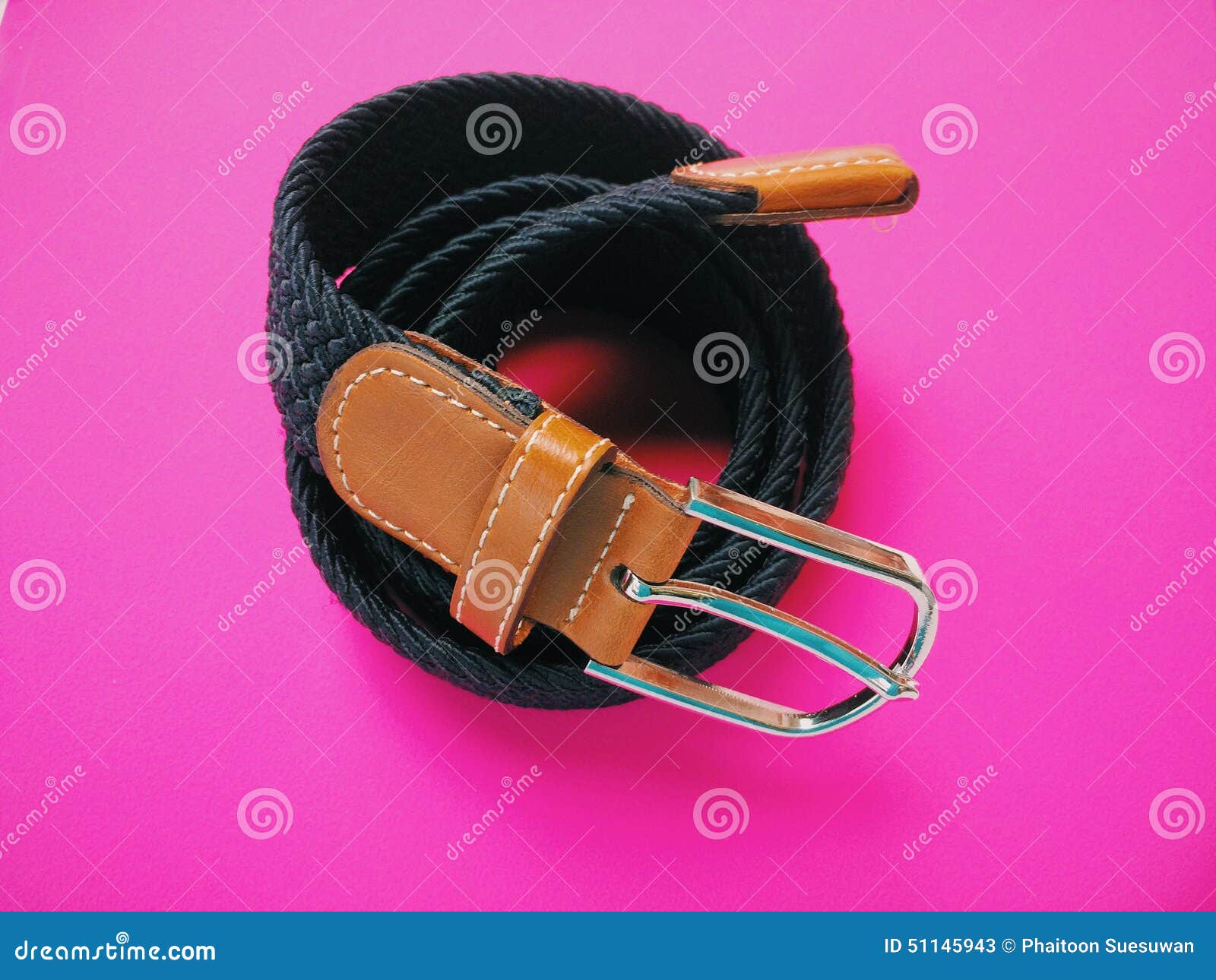 Braided Belt Pink Background Stock Photos Free & RoyaltyFree Stock