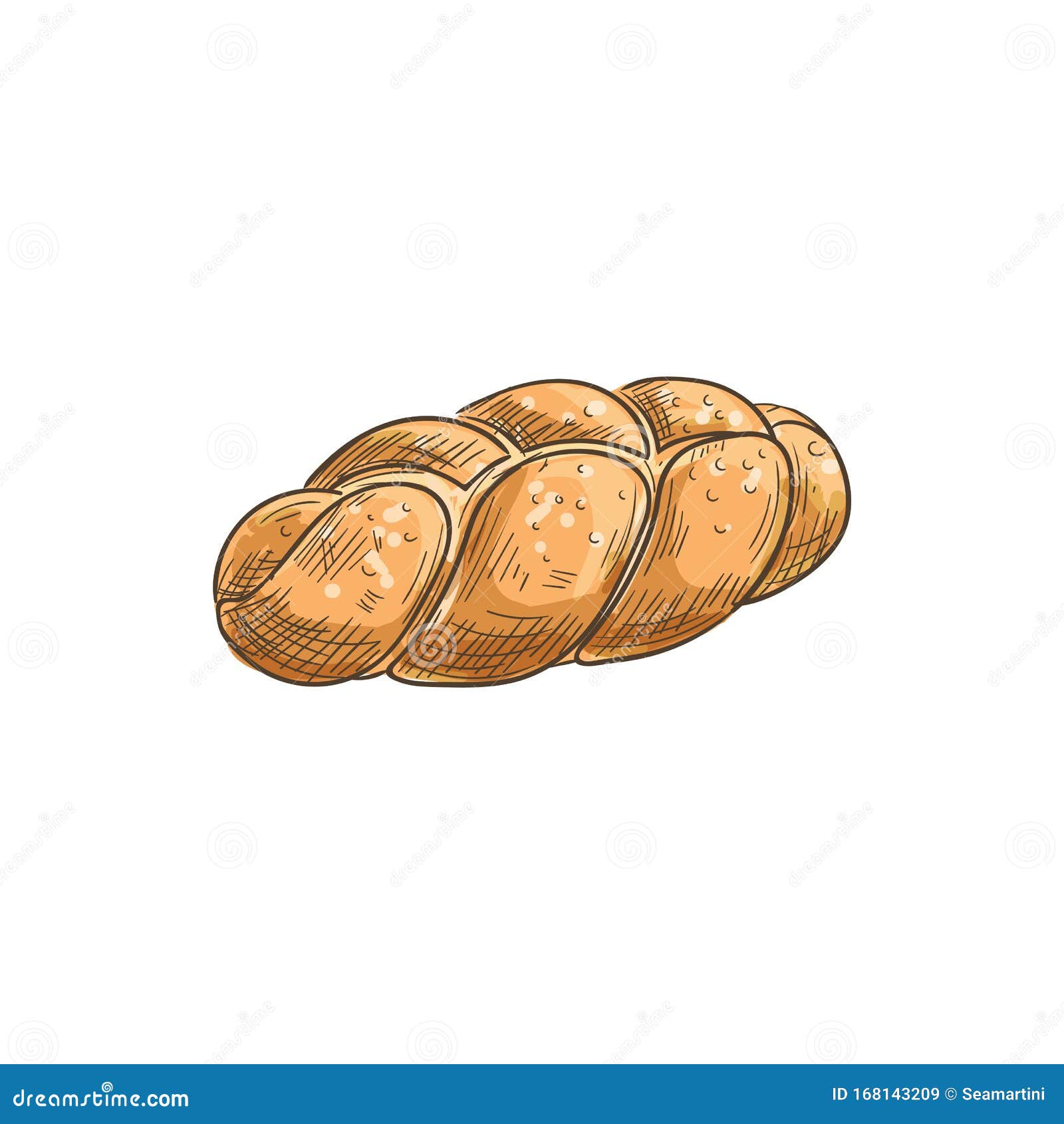 Download Sweet Braided Bread Isolated Sketch Stock Vector ...