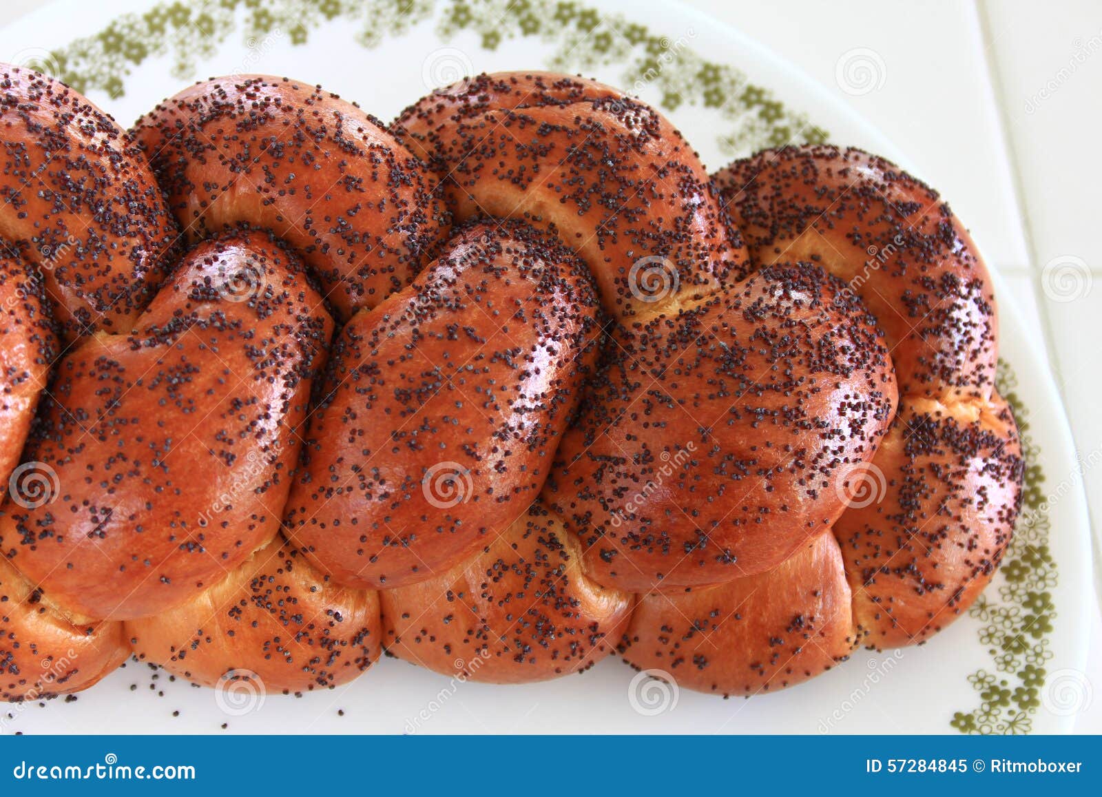 Braided Challah Bread with Poppy Seeds Stock Image Image of chalah, braided 57284845