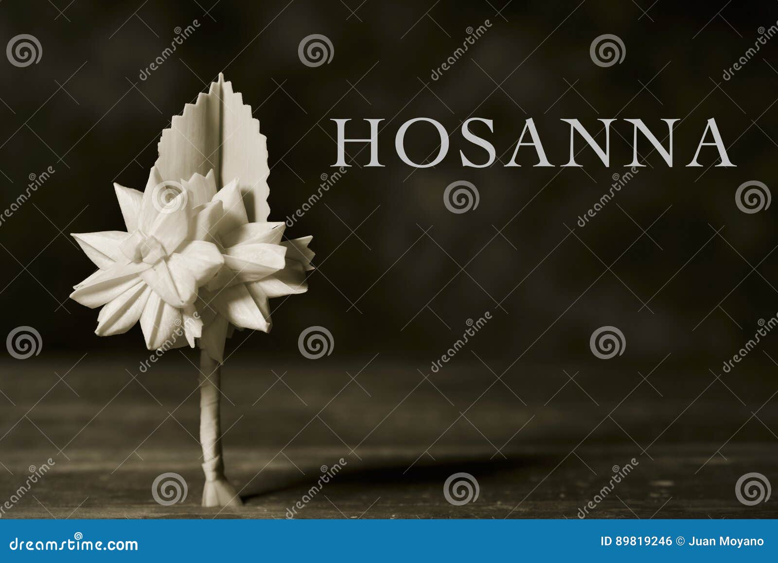 braided palm for palm sunday and word hosanna