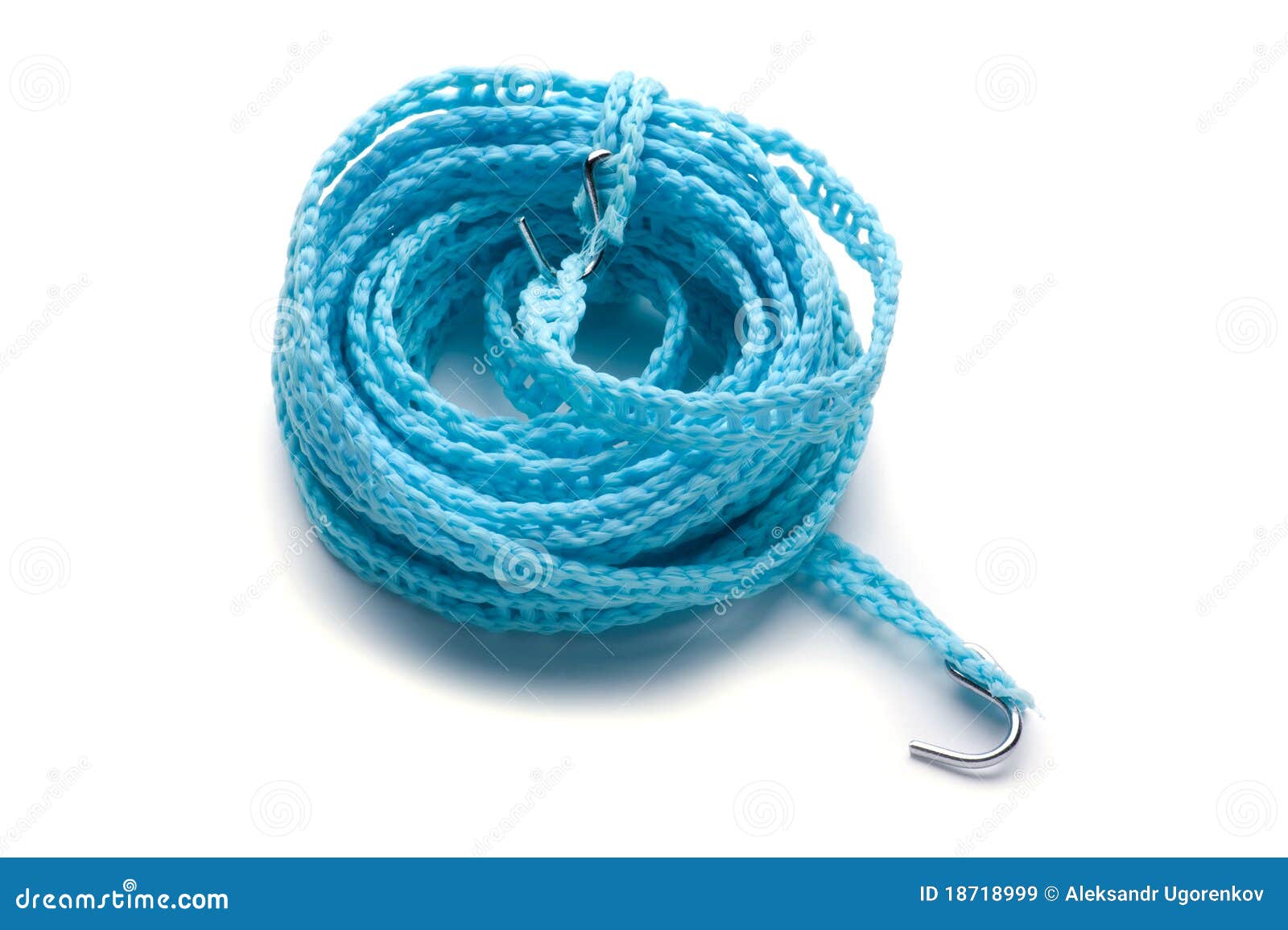Braided Plastic Rope Making Bunch Of Cyan And Orange Knots RoyaltyFree