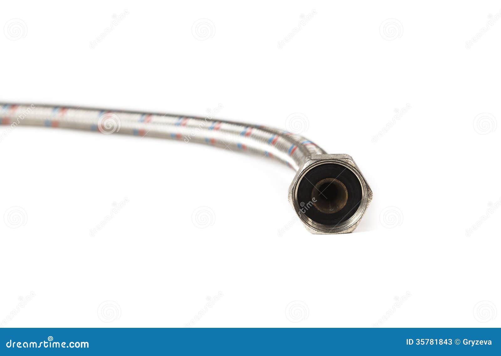 pipe xs steel stainless Background Braided Hose On White Steel Water Stainless pipe xs steel stainless Background Braided Hose On White Steel Water Stainless