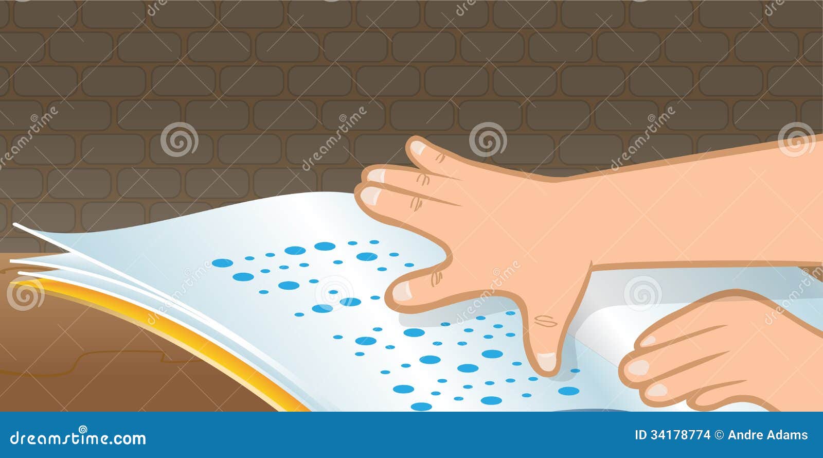 Braille reading stock vector. Illustration of raised 34178774