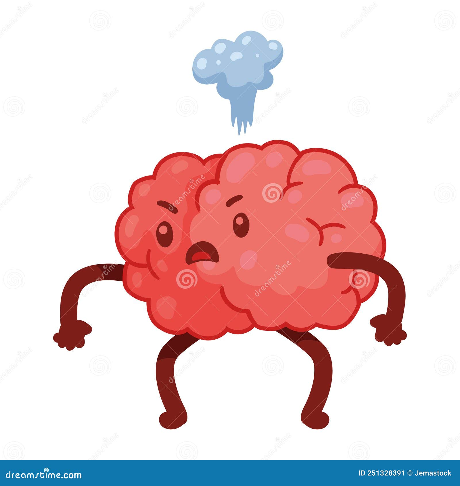 Brain Angry Comic Character Stock Vector - Illustration of humorous ...