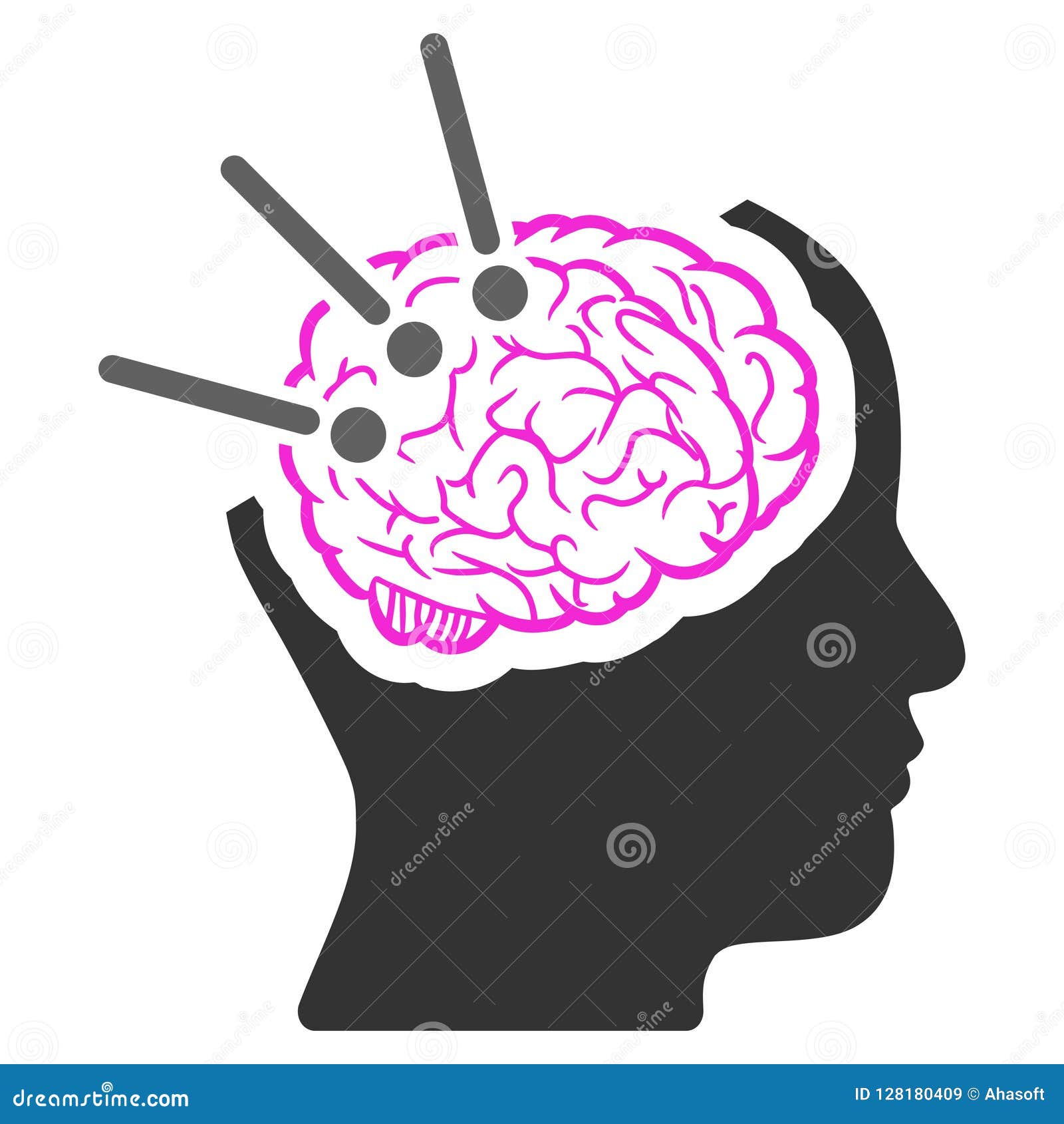 Brain Autopsy Raster Icon stock illustrationer. Illustration av ...