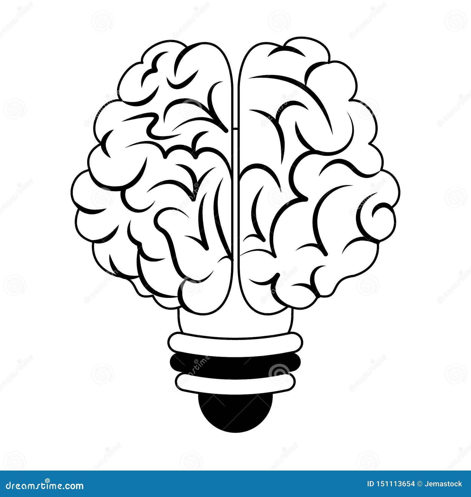 Human Brain Intelligence and Creativity Cartoons in Black and White ...