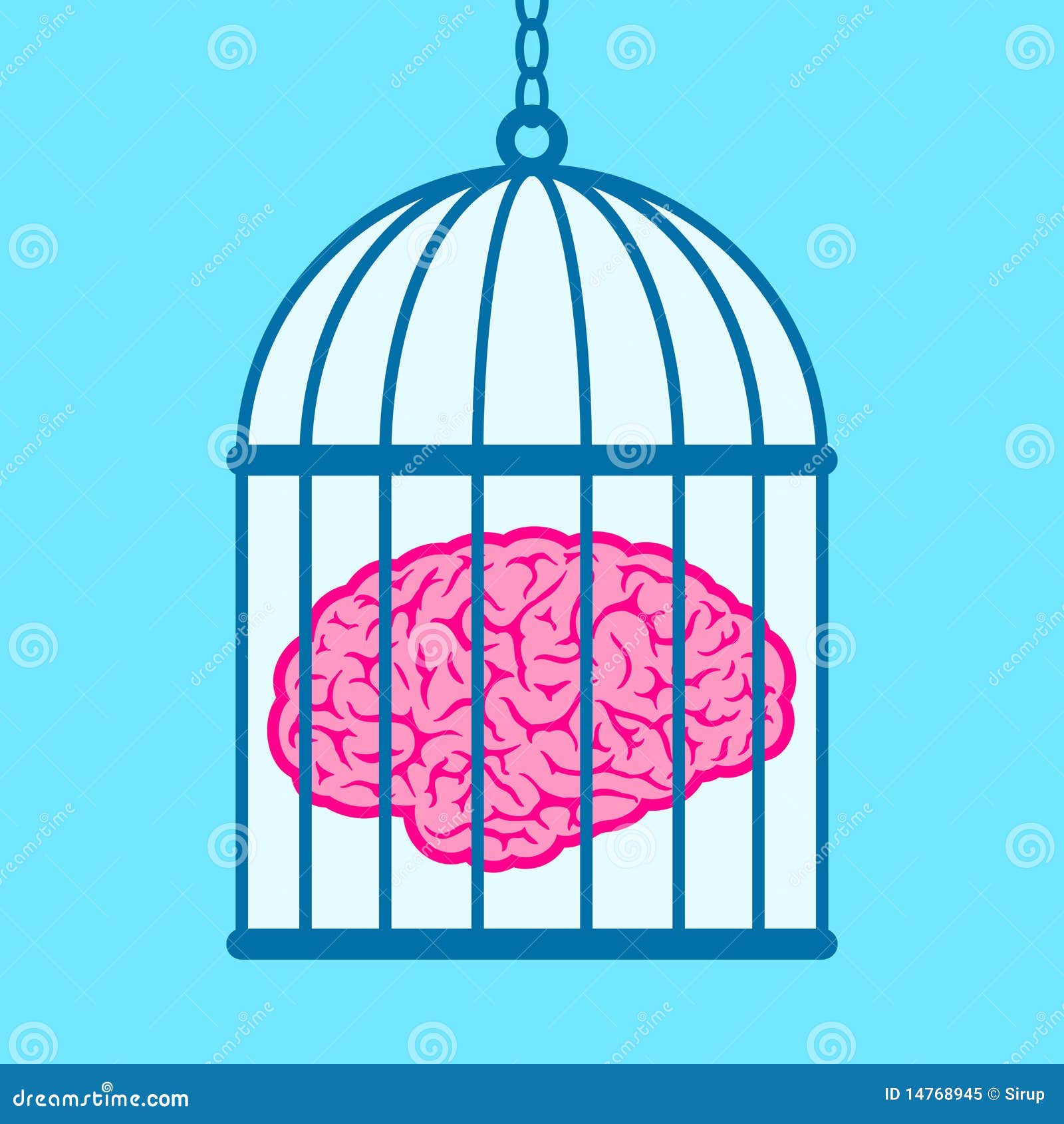 brain captured in birdcage