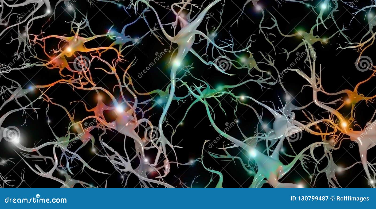 Brain cells stock illustration. Illustration of electrical - 130799487