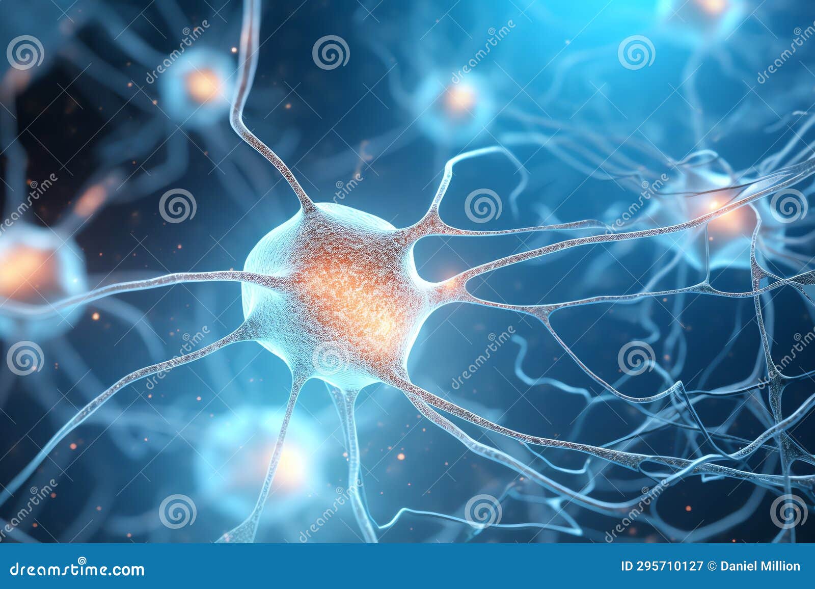 Brain Cells Microscopic View Background Stock Illustration ...