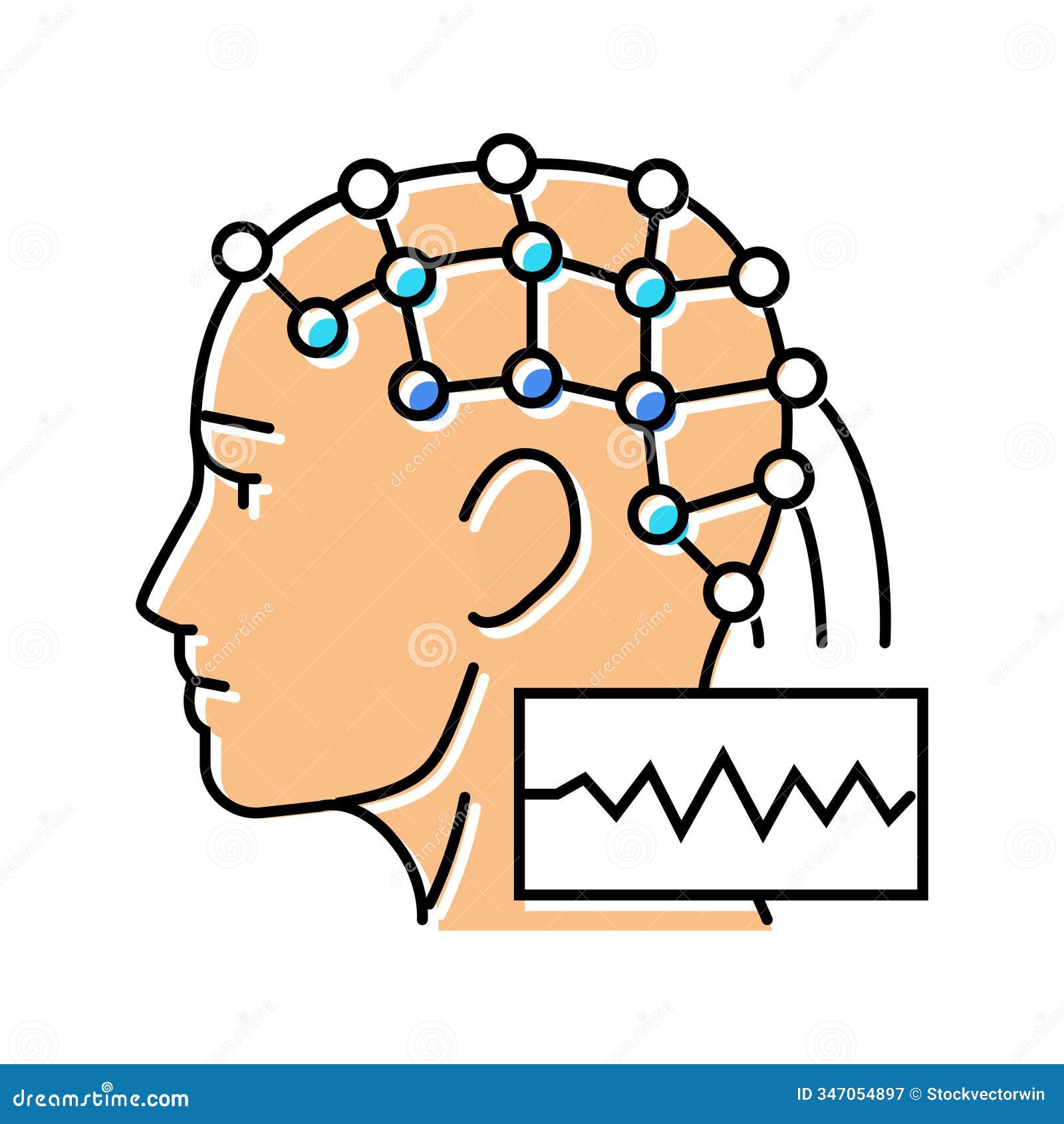 brain circuitry neuroscience neurology color icon  
