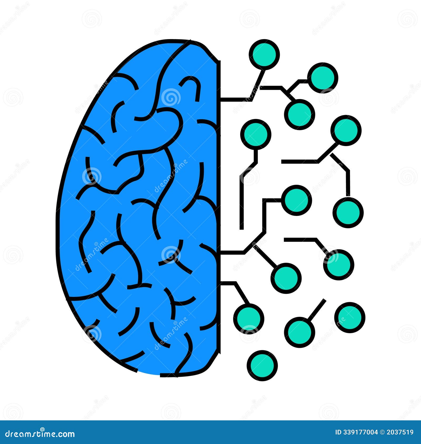 brain circuitry neuroscience neurology icon color 