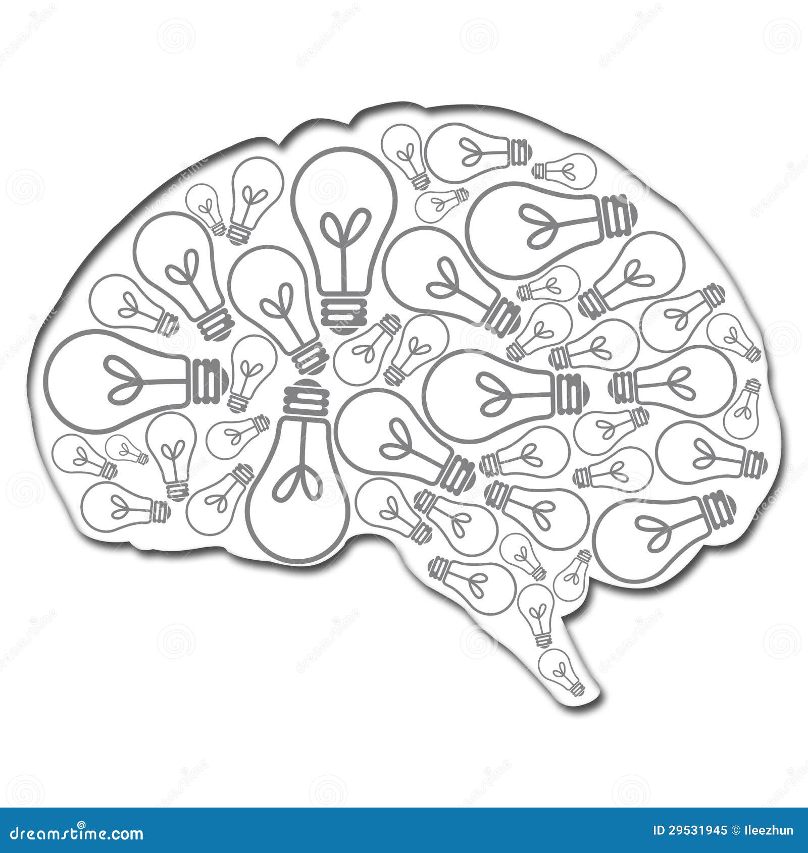 Brain filled with ideas stock illustration. Illustration of human ...