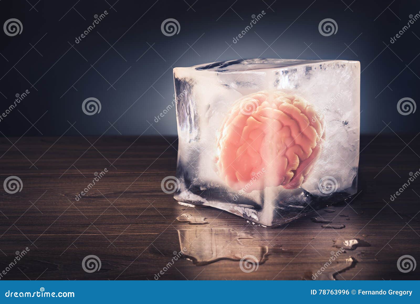 brain freeze concept with dramatic lighting