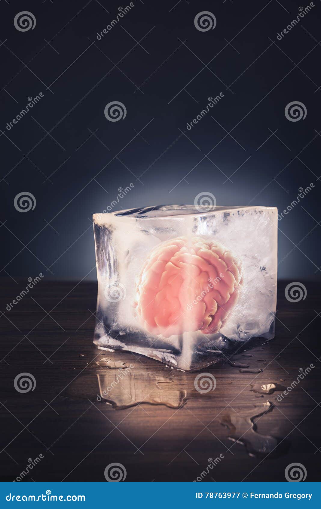 brain freeze concept with dramatic lighting