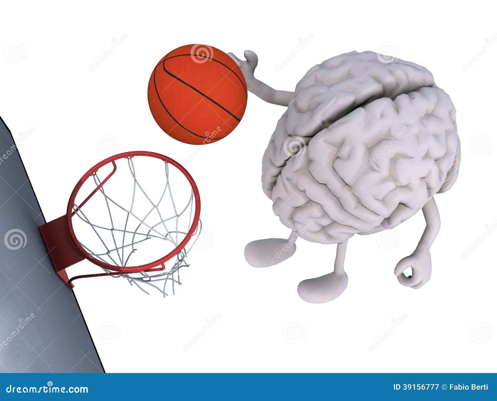 Brain with His Arms and Legs Playing Basketball Stock Illustration -  Illustration of event, game: 39156777