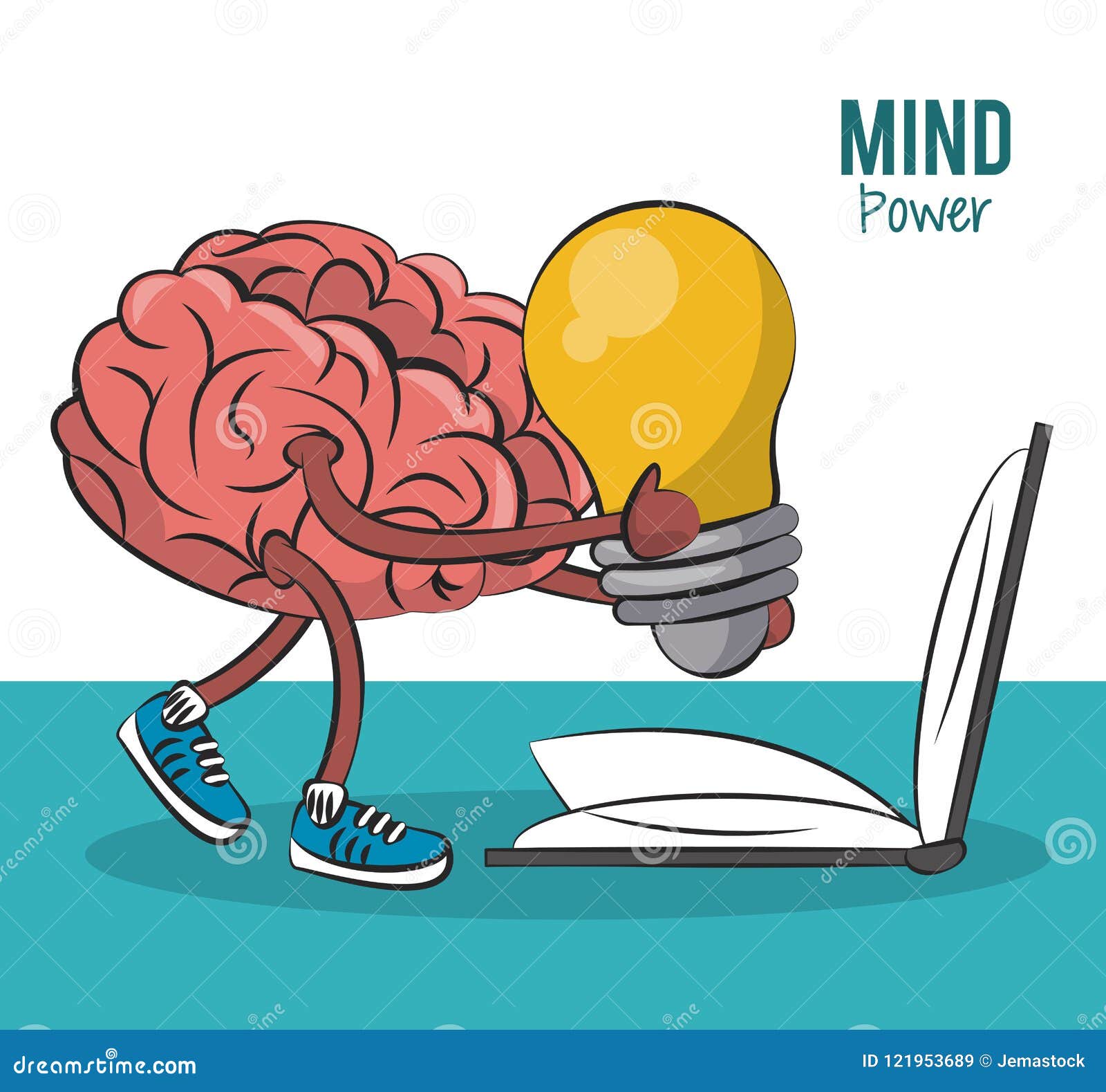 Mind and Brain Power Concept Stock Vector Illustration of thinking