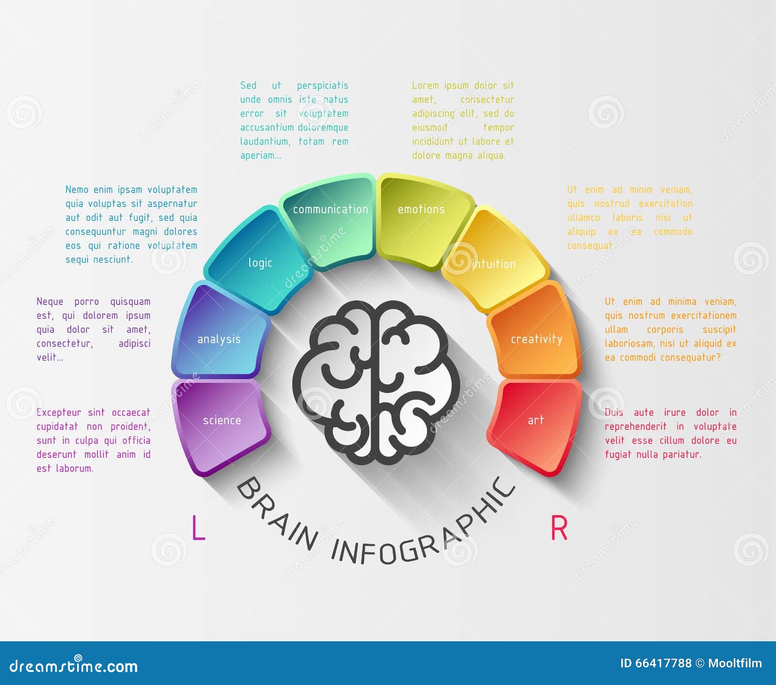 Brain infographic concept stock vector. Illustration of ...