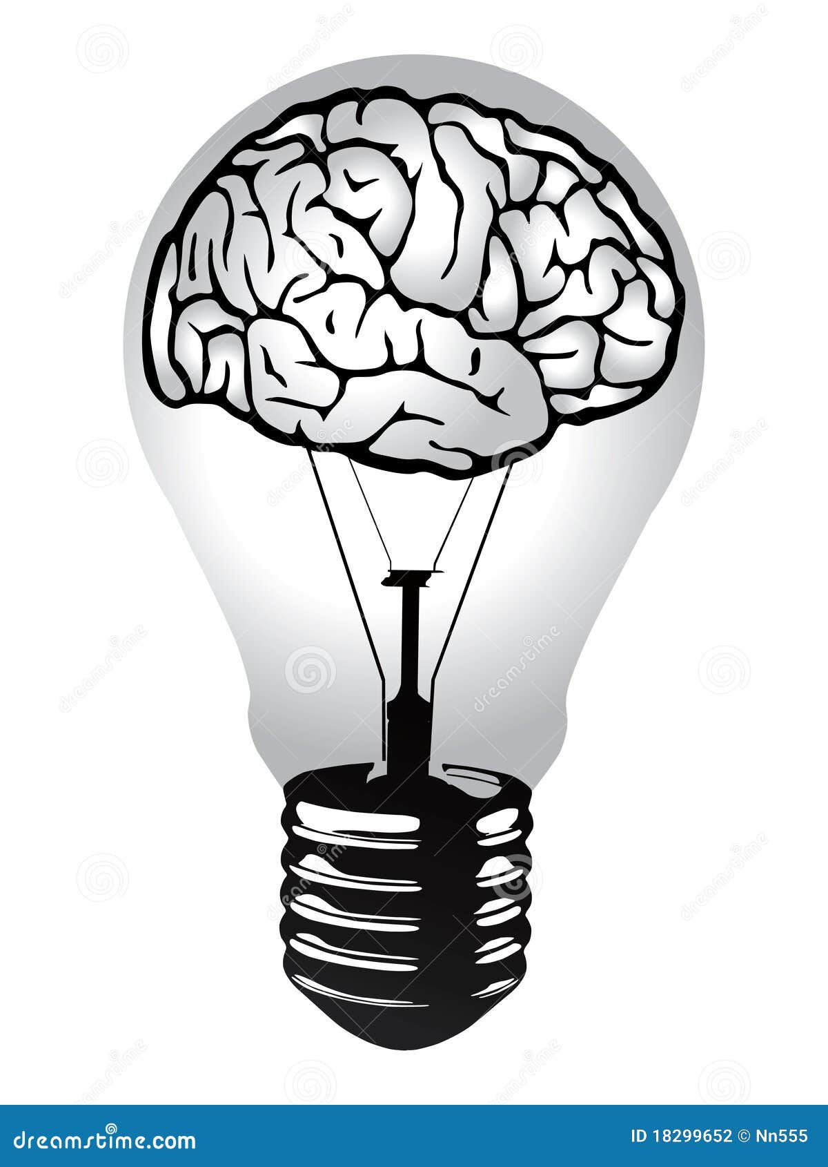 Brain Light Bulb Stock Photography - Image: 18299652