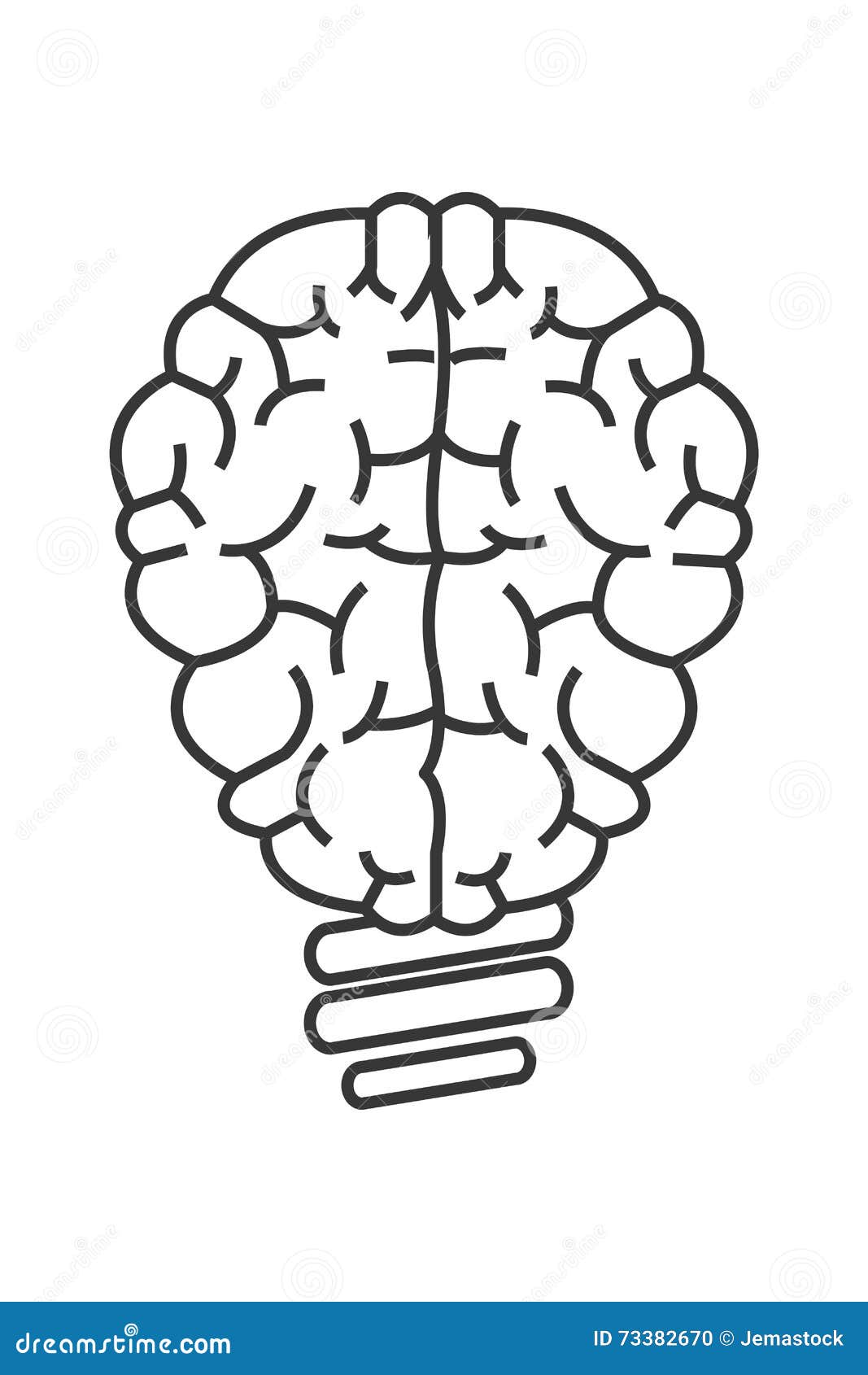 Brain lightbulb icon stock illustration. Illustration of power - 73382670