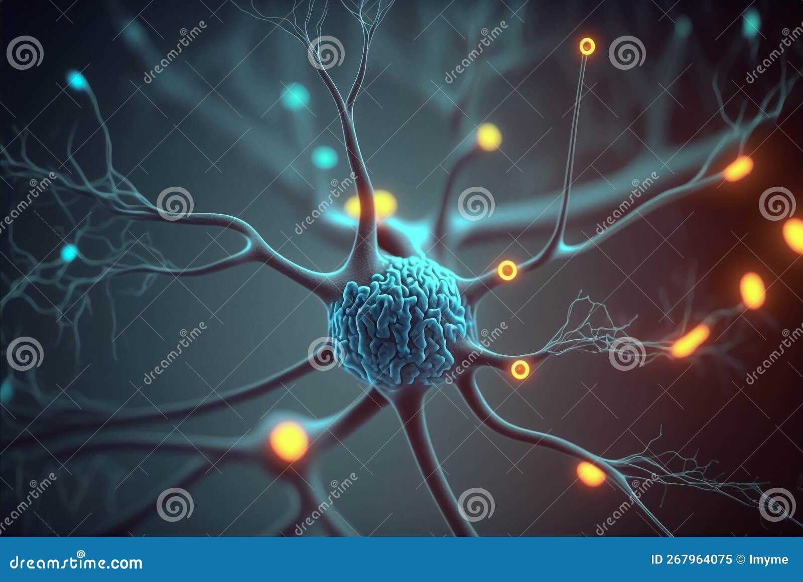 Neurons and Synapses Firing Signals. Generative AI Stock Illustration ...